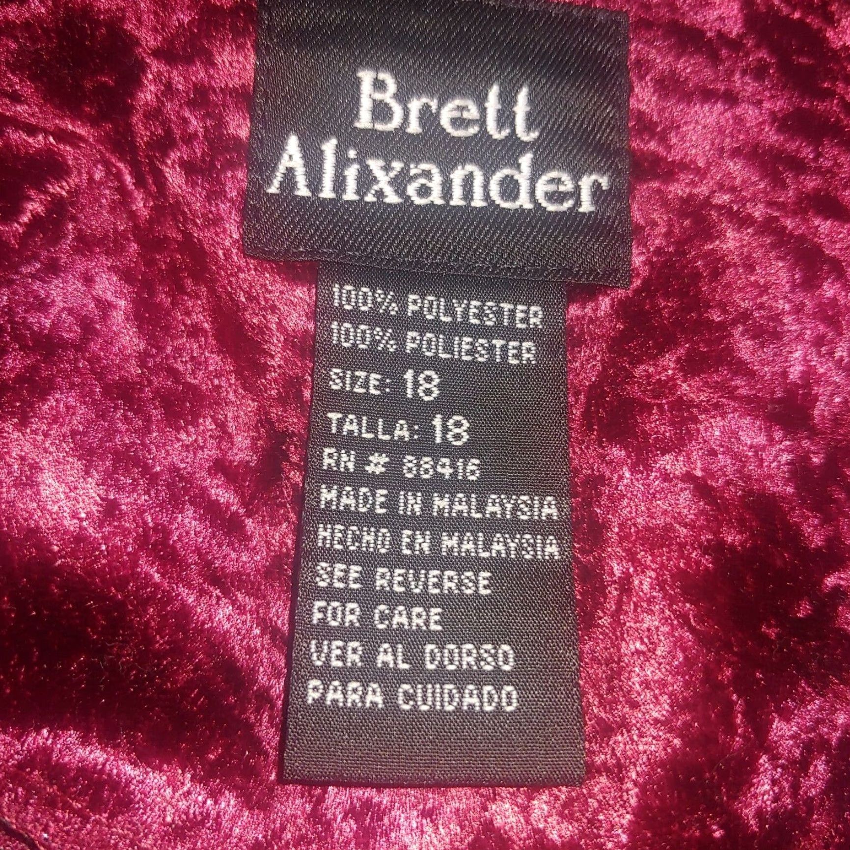 Velour VINTAGE Brett Alixander Dress Maroon Velour Button Up Gothic Renaissance Women Long Sleeve V-Neck Maxi 18 90s Theme Size XXL / US 16-18 / IT 52-54 - 3 Thumbnail