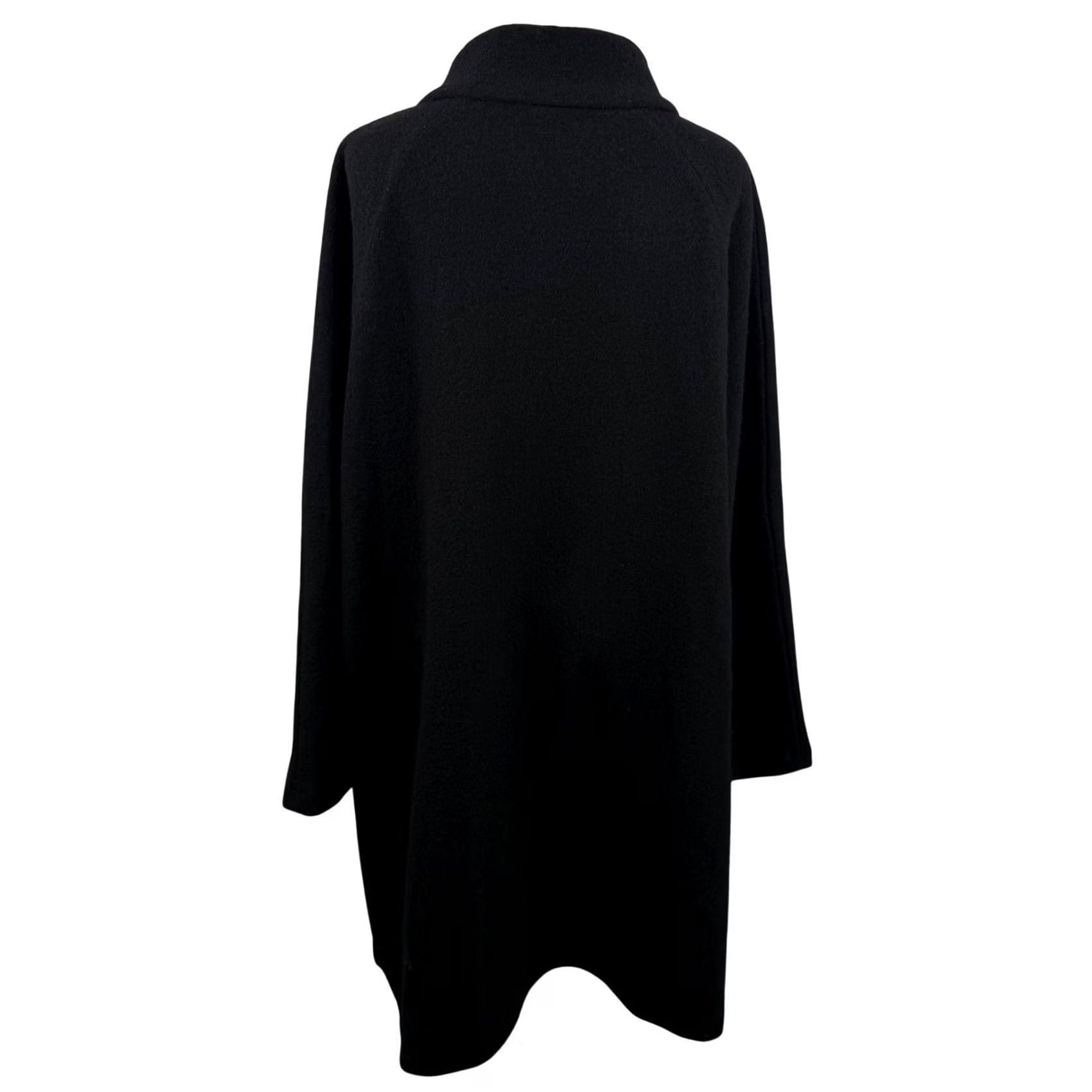 Cynthia Rowley Cynthia Rowley Wool Coat Black 2X Overcoat Veil Funnel Neck Hidden Button Minimalist EUC Womens Size XXL / US 16-18 / IT 52-54 - 3 Thumbnail