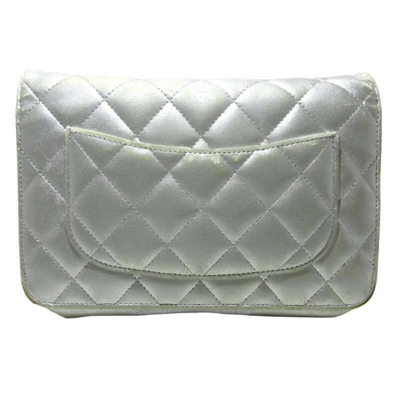 Chanel CHANEL Lambskin Quilted Wallet On Chain WOC Silver 15* Size ONE SIZE - 2 Thumbnail