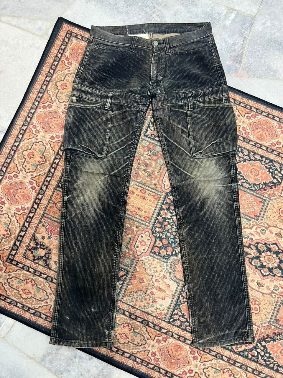 Final Home Final Home Corduroy Distressed Cargo Pants Size US 30 / EU 46 - 1 Thumbnail