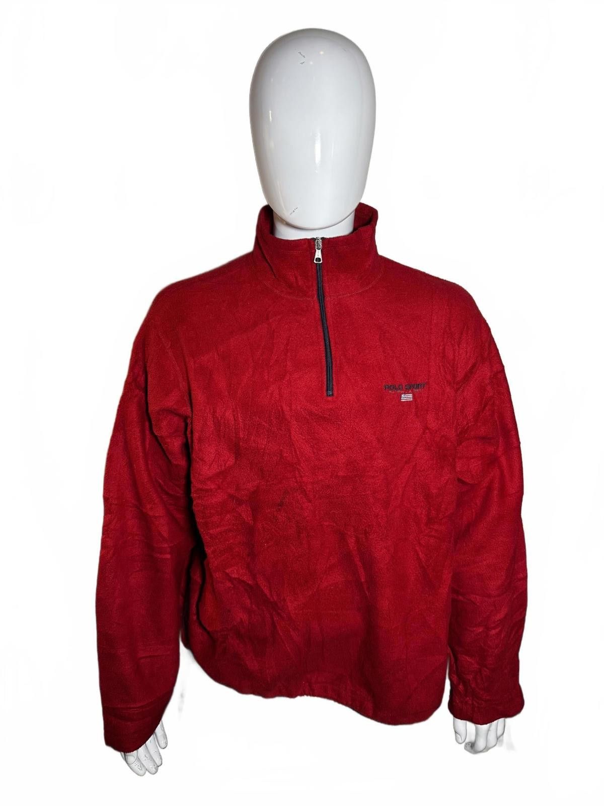 Designer Polo Sport Red Fleece Zip-Up - XXL Size US XXL / EU 58 / 5 - 2 Thumbnail