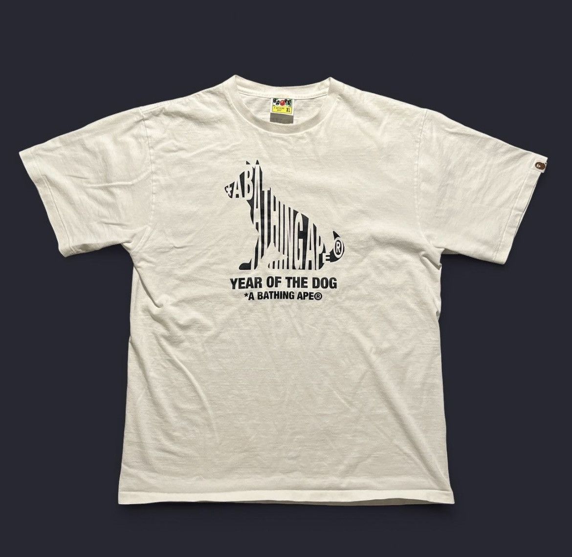 A bathing ape bape x Dover street “dog years” white T-shirt