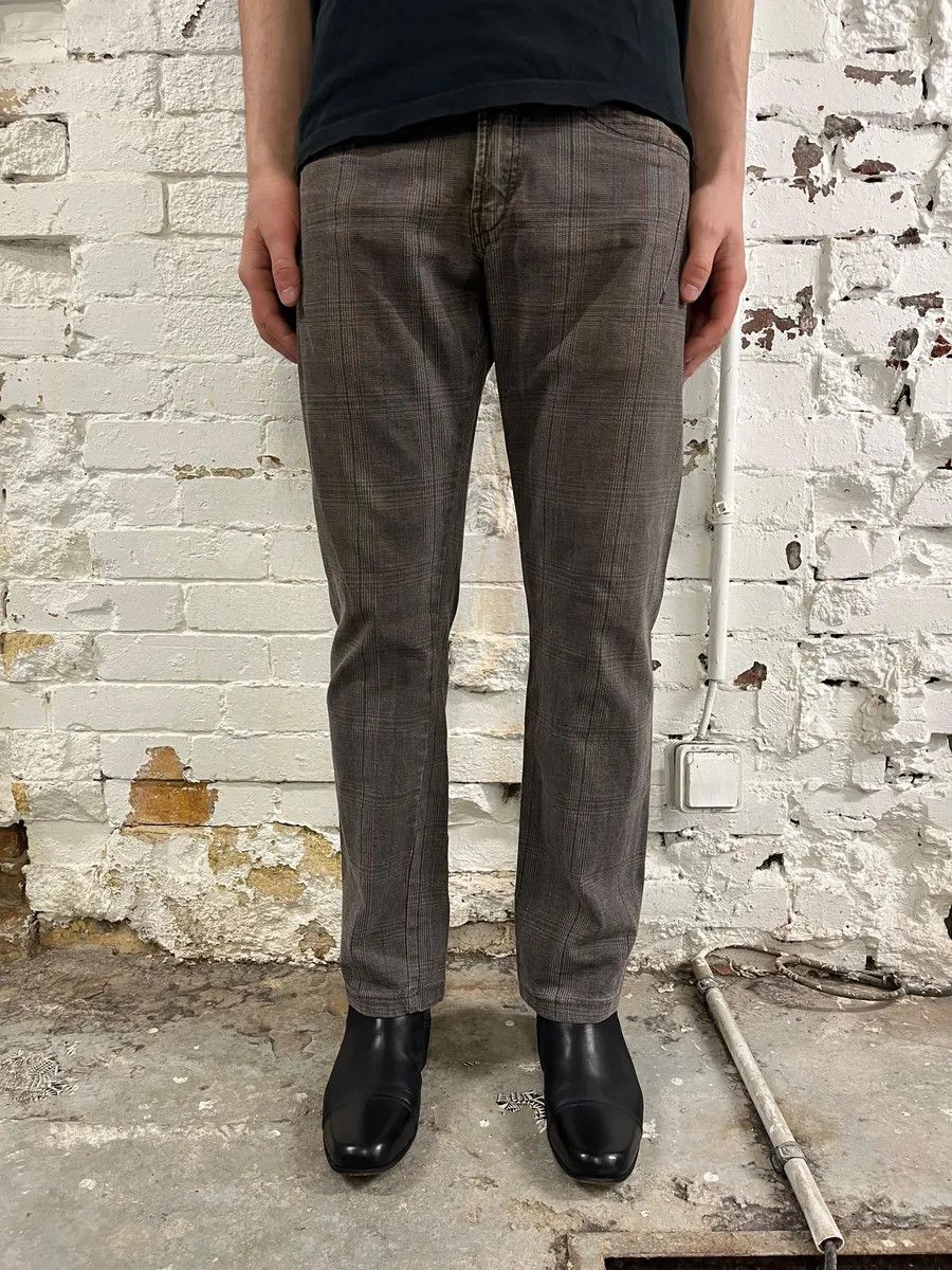 Marithe + Francois Girbaud 2000s Marithé + François Girbaud Grey & Brown Houndstooth Cozy Pants Size US 30 / EU 46 - 2 Thumbnail