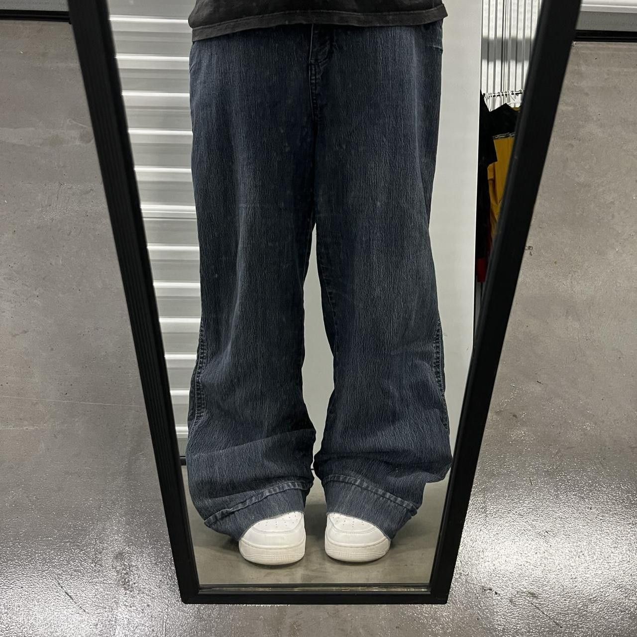 Japanese Brand × Vintage Vintage Y2K/2000s Super Baggy Dark Wash Grunge Denim Jeans! Size US 38 / EU 54 - 1 Thumbnail