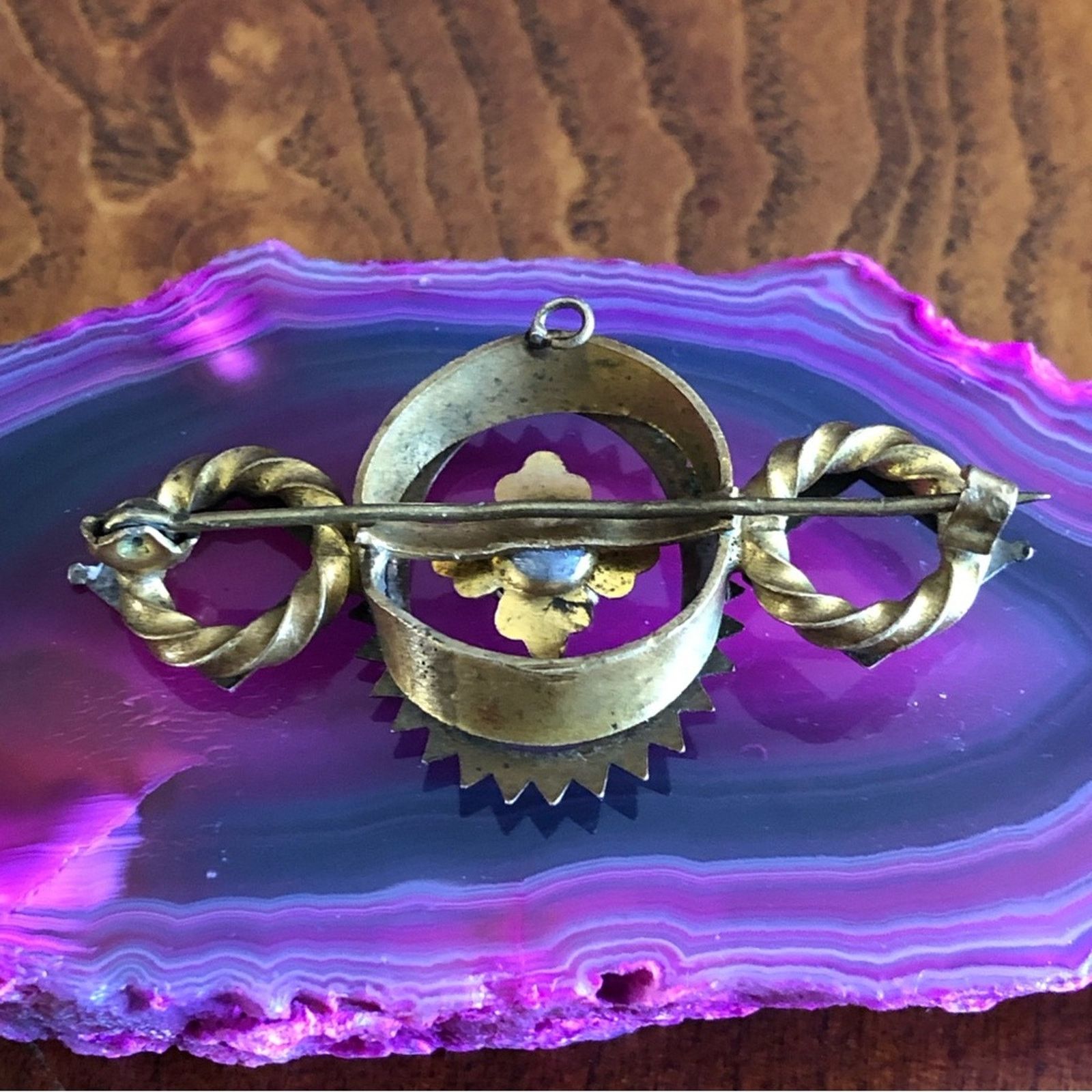 Other Antique Edwardian era Art Nouveau gilt metal c clasp brooch Size ONE SIZE - 11 Thumbnail