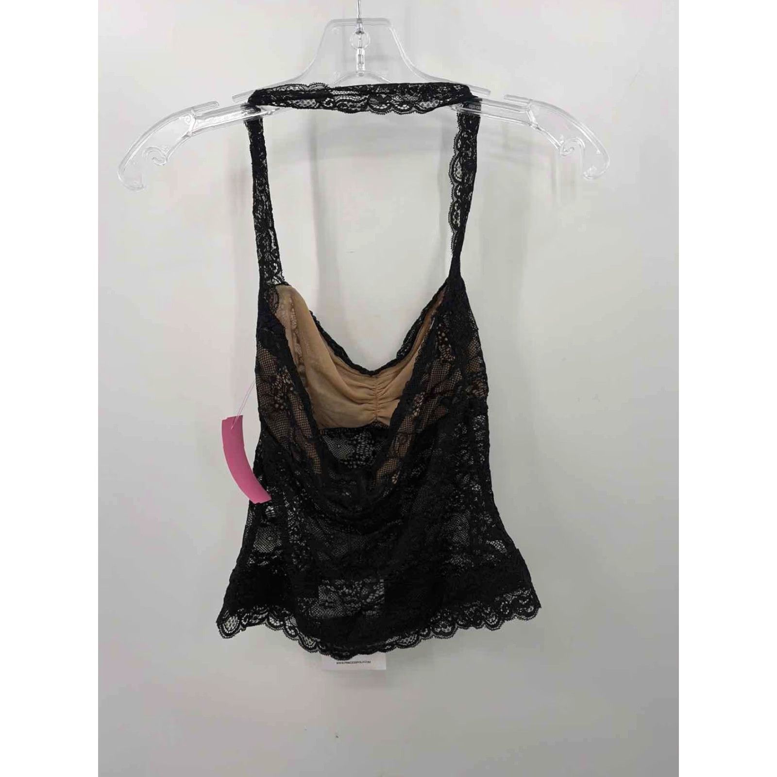 VINTAGE Pre-Owned Princess Polly Black Size 4 Lace Halter Tank Top