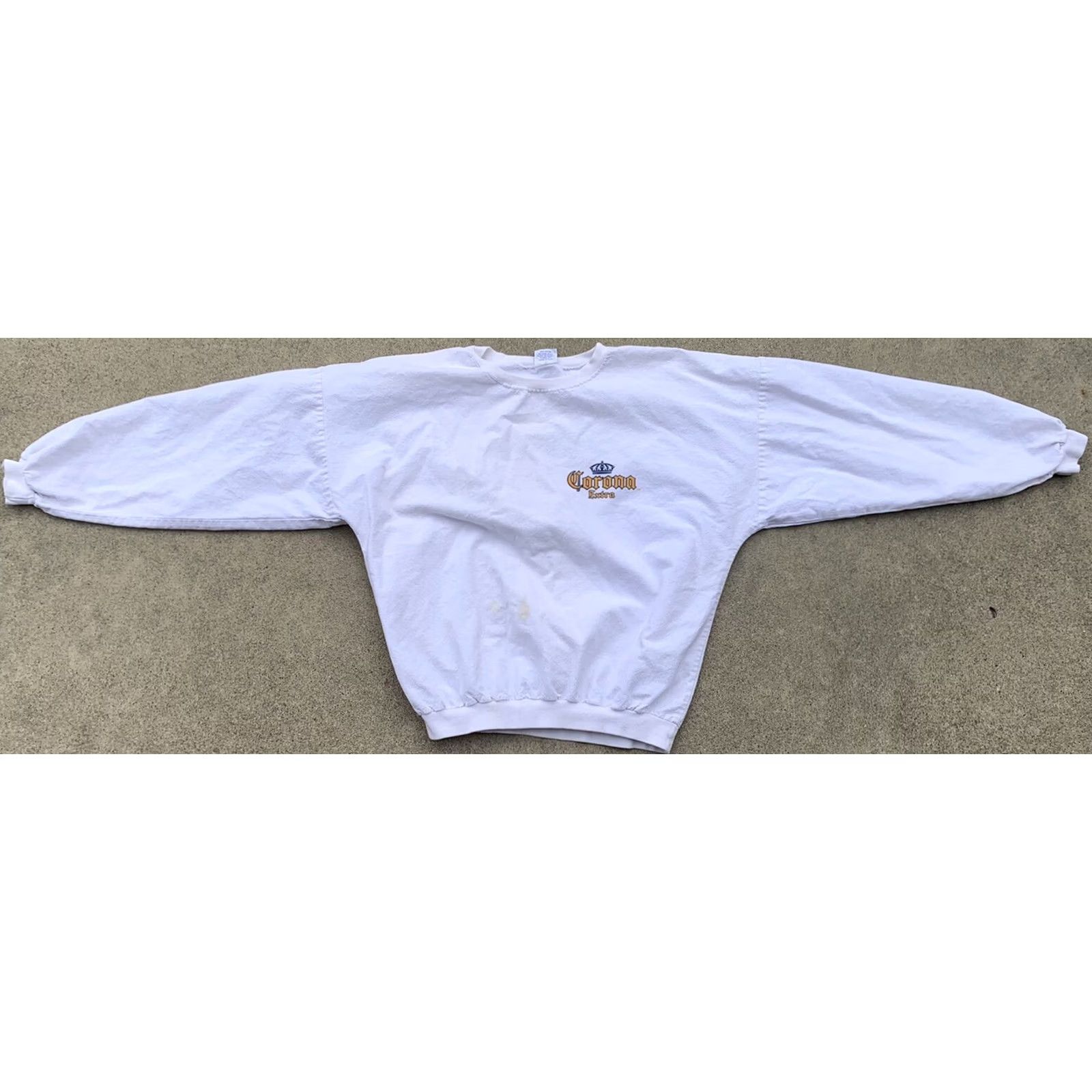 Vintage VINTAGE Crazy Shirts Hawaii Corona Extra long sleeve cotton shirt Medium 80s Unisex White Graphic Tee Shirt Mens Womens Size US M / EU 48-50 / 2 - 5 Thumbnail