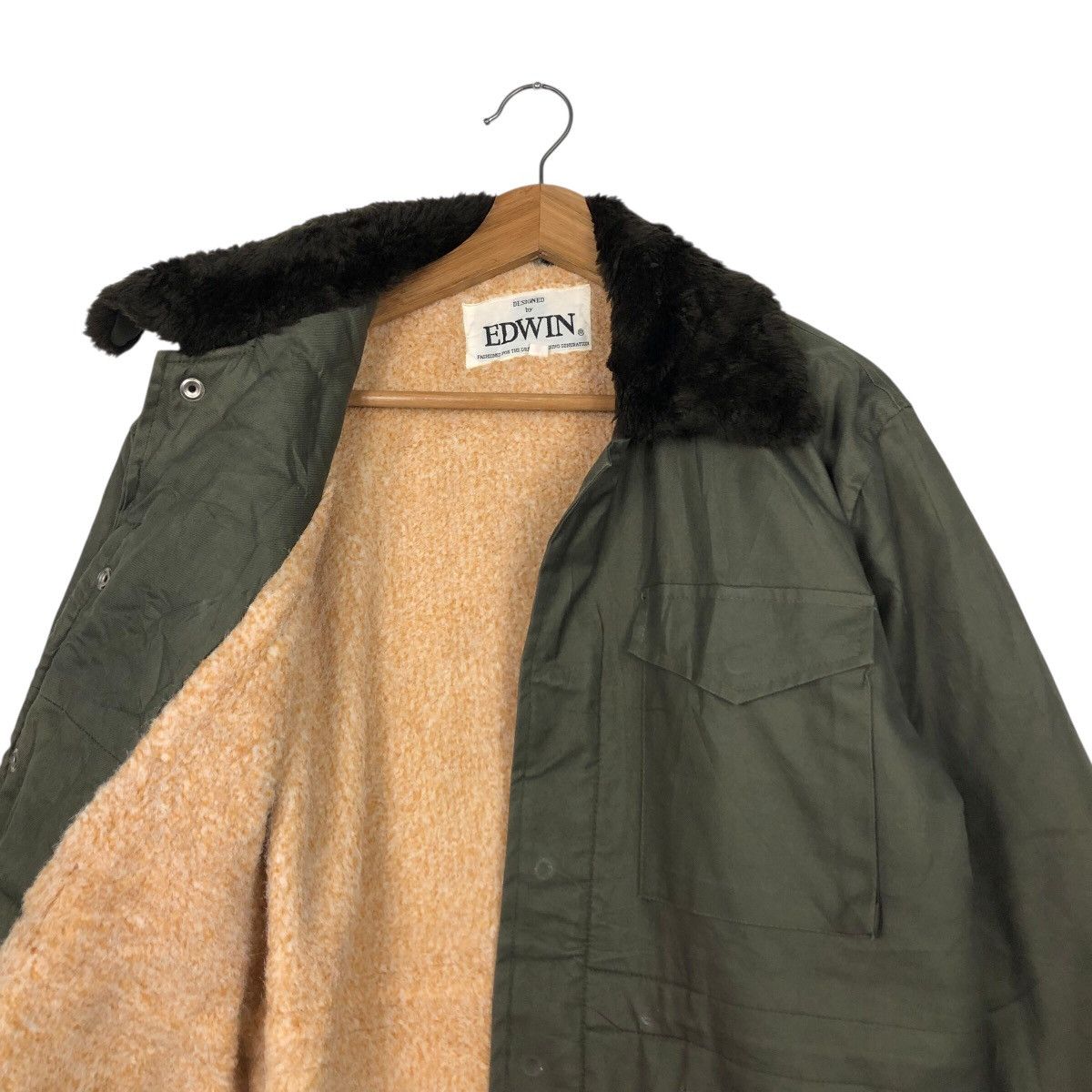 Edwin 📌Vintage Military Chore Work Jacket Edwin Blanket Fleece Size US M / EU 48-50 / 2 - 13 Thumbnail