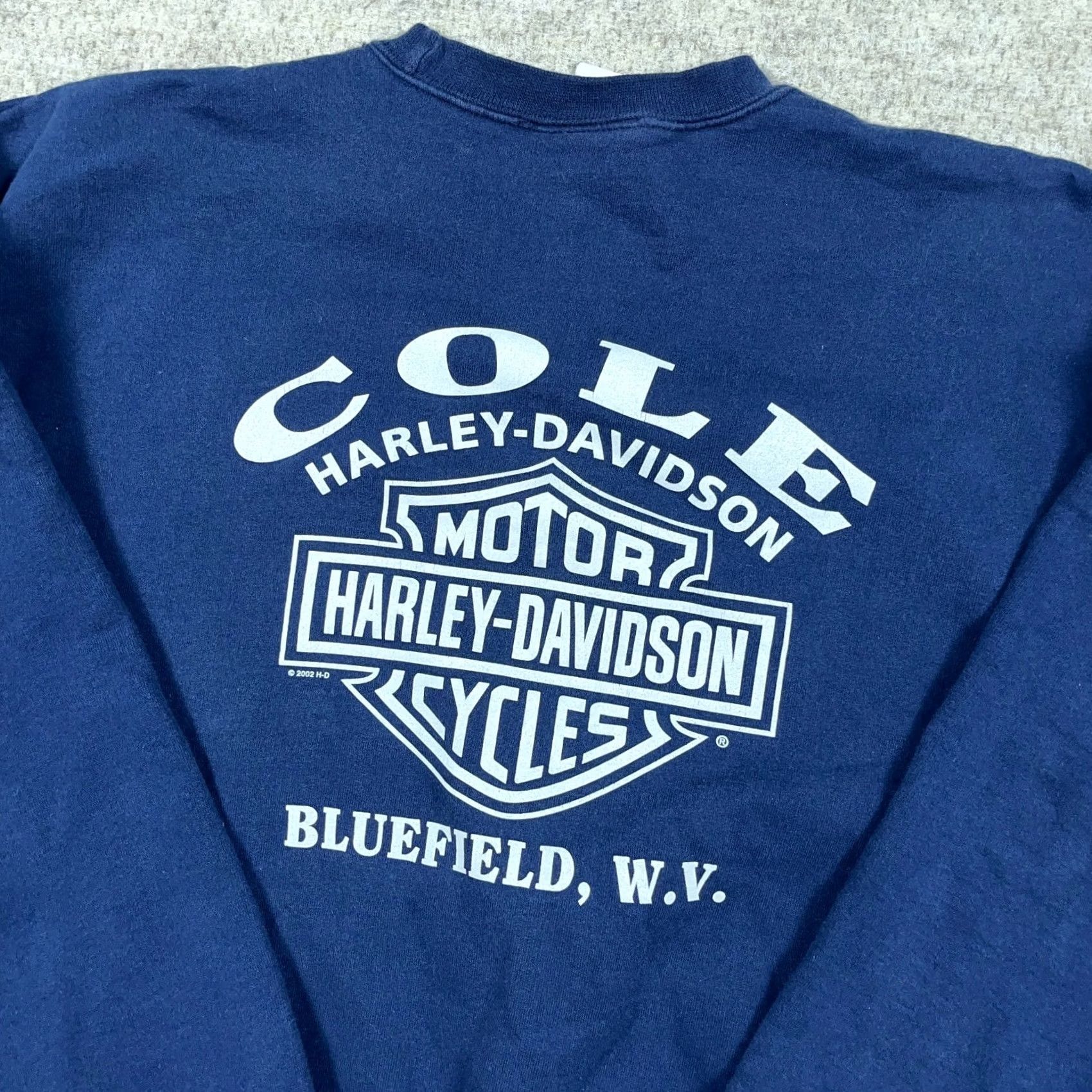 Harley Davidson VINTAGE Harley-Davidson Sweatshirt Men XL Blue Crewneck Spellout Y2K Tattoo Size US XL / EU 56 / 4 - 4 Thumbnail
