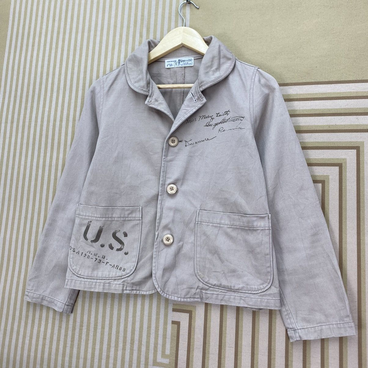Japanese Brand 🌺Rivet and Surge Double Elbow Shawl Collar Usn Style Size US S / EU 44-46 / 1 - 2 Thumbnail