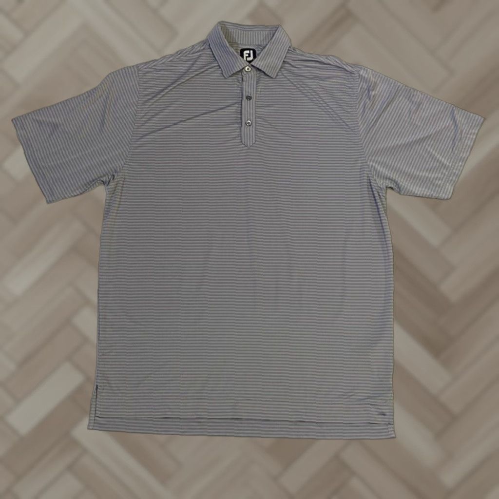 Footjoy FootJoy Mens Polo Shirt Striped Gray Short Sleeve Golf Knit Regular Large Size US L / EU 52-54 / 3 - 1 Thumbnail