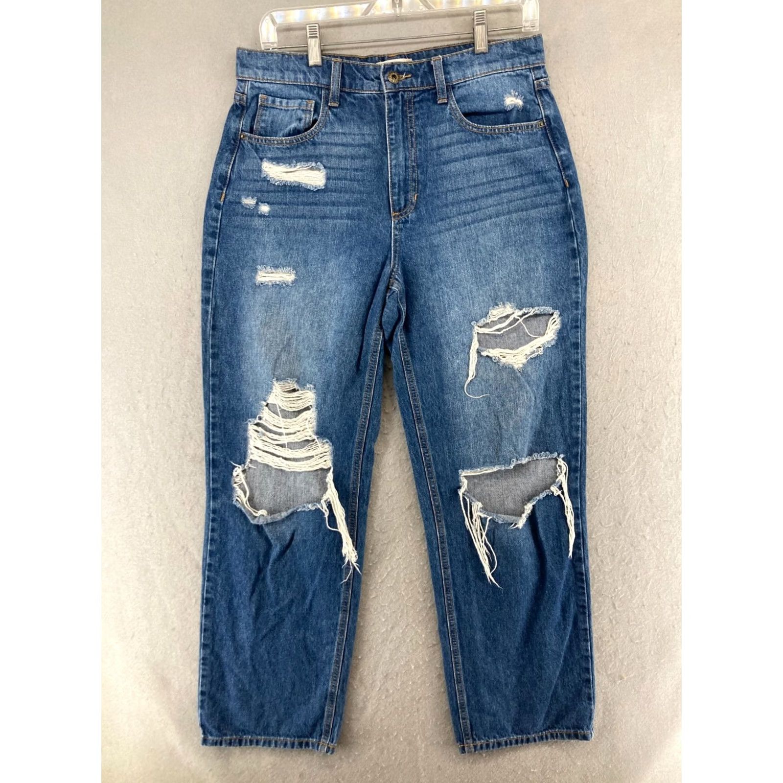 Vintage Altar'd State Jeans Womens 29 Mom High Rise Distressed Comfort Blue Denim 29in Inseam Jeans Womens Men? Size 29" - 2 Thumbnail