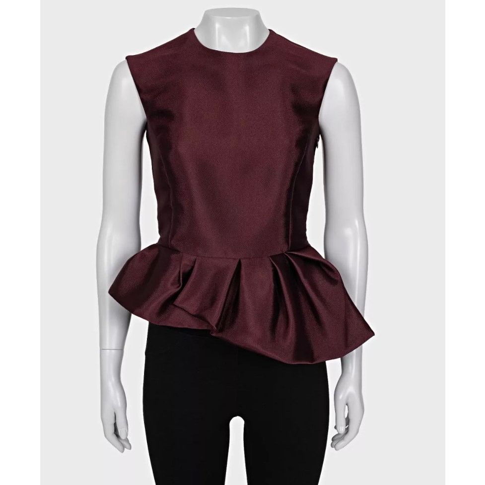 Dior Christian Dior Burgundy Silk Blend Top Sz.M / FR38 Size S / US 4 / IT 40 - 1 Thumbnail
