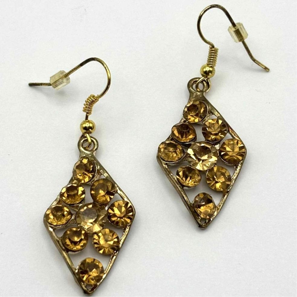 Other Vintage Gold Crystal Earrings Size ONE SIZE - 4 Thumbnail