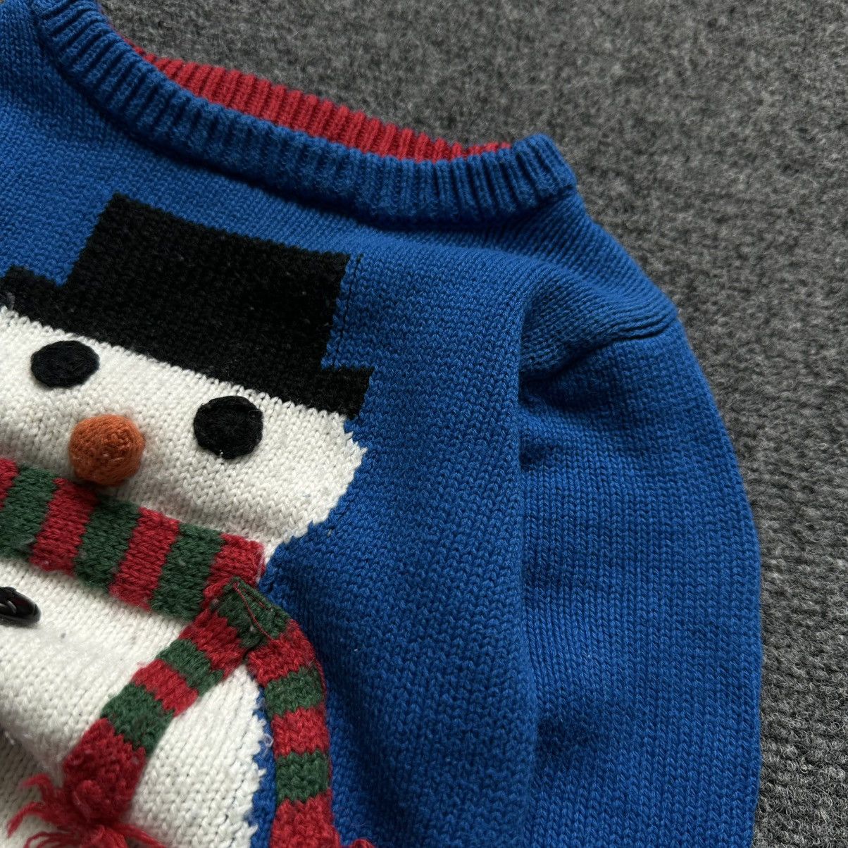 NEXT VTG Kids Knit Sweater Snowman 6-9 mounts Y2K Winter Happy Size US XXS / EU 40 - 9 Thumbnail