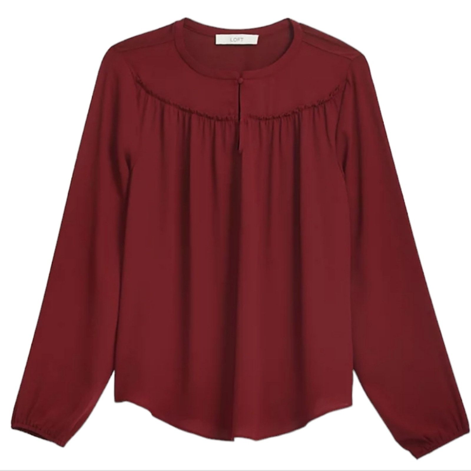 Loft NWT Loft Split Neck Mixed Media Top xS Size XS / US 0-2 / IT 36-38 - 3 Thumbnail
