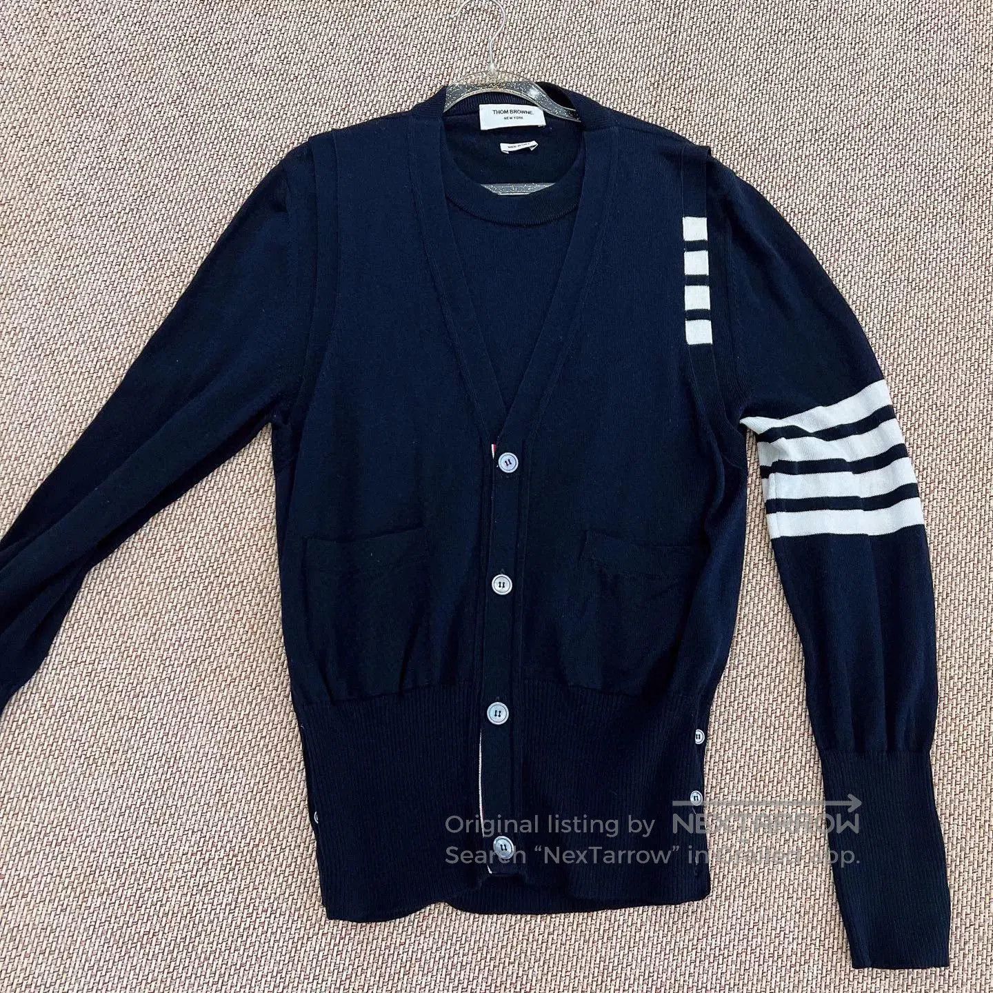 Thom Browne Thom Browne Navy Cardigan Sweater L. Size US L / EU 52-54 / 3 - 1 Thumbnail