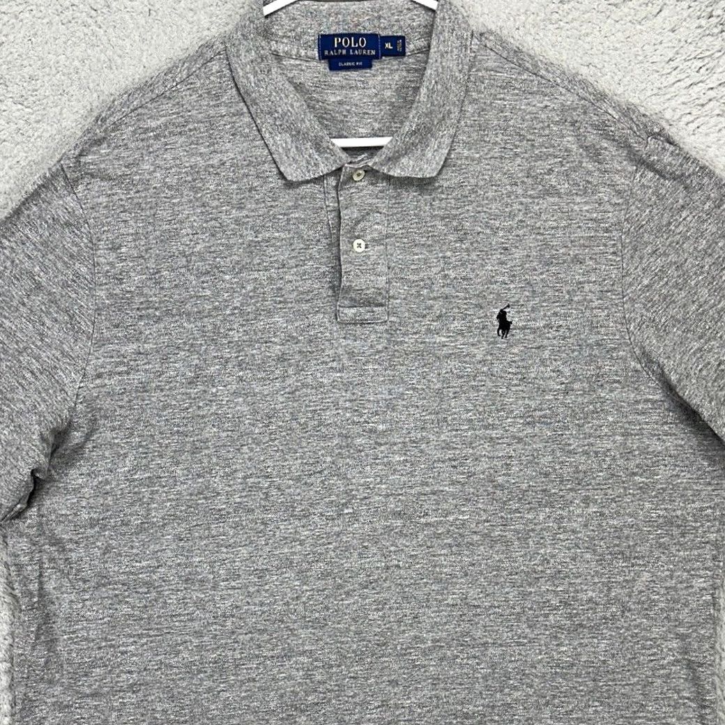 Polo Ralph Lauren Polo Ralph Lauren Polo Shirt Adult XL Grey Classic Fit Casual Pony Rugby Mens Size US XL / EU 56 / 4 - 2 Thumbnail