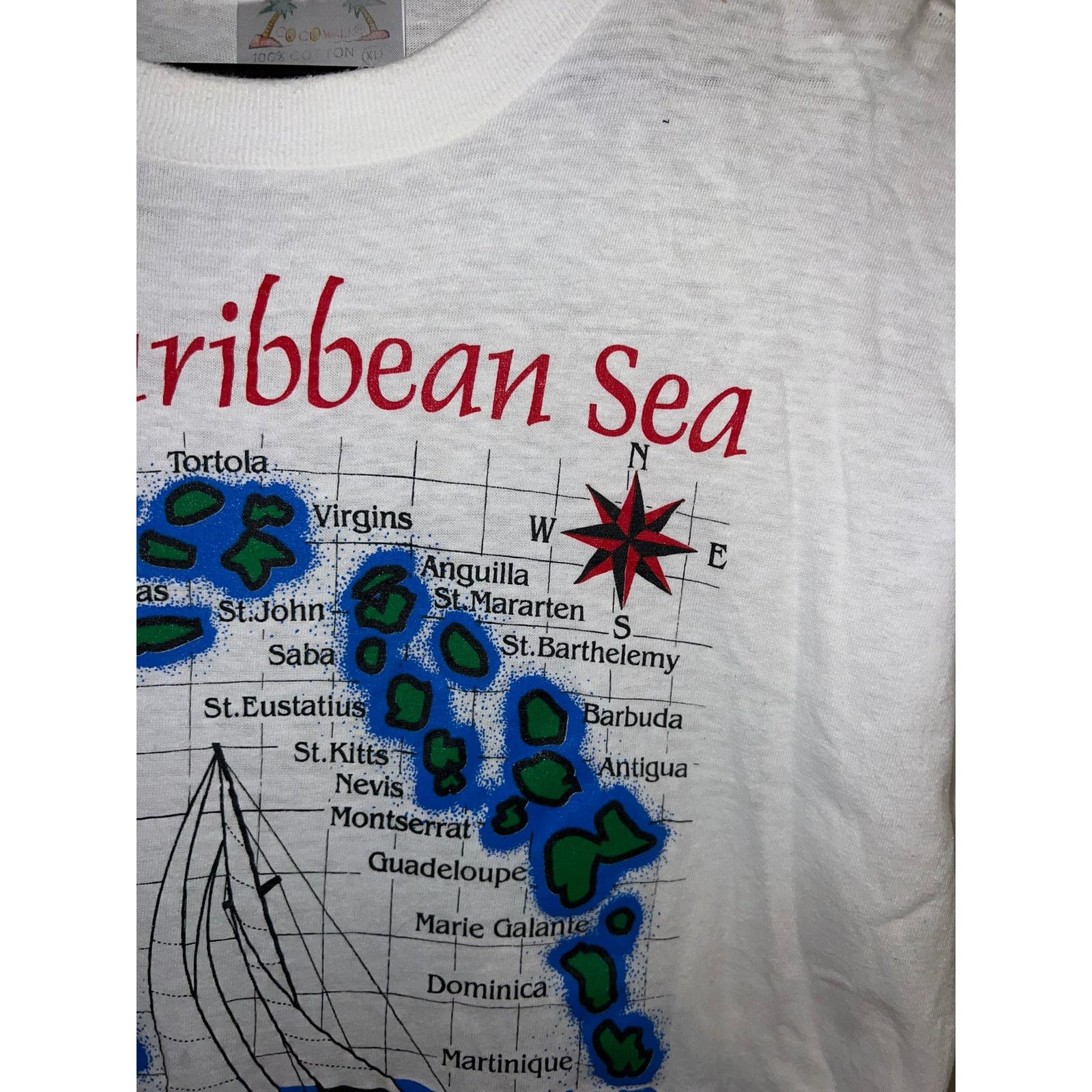 Vintage Vintage The Caribbean Sea St. Maarten Martin White XL Shirt Size US L / EU 52-54 / 3 - 4 Thumbnail