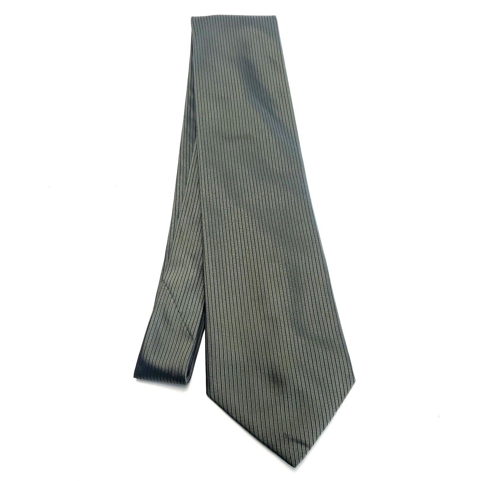 DKNY DKNY Silk Tie Woven Green Striped Wide Size ONE SIZE - 6 Thumbnail