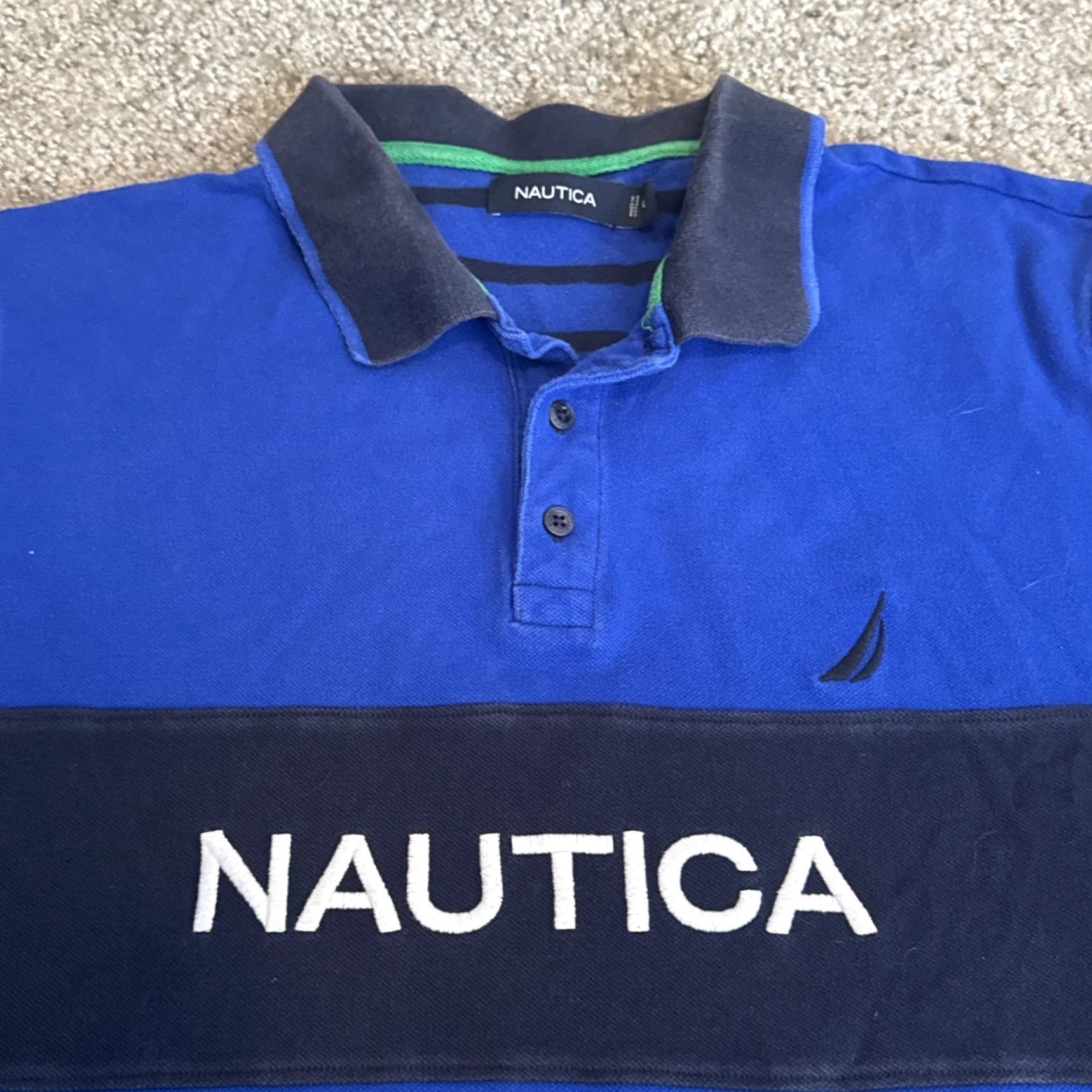 Nautica Nautica Rugby Polo Shirt XL Embroidered Blue VTG Y2K Mens Size US XL / EU 56 / 4 - 3 Thumbnail