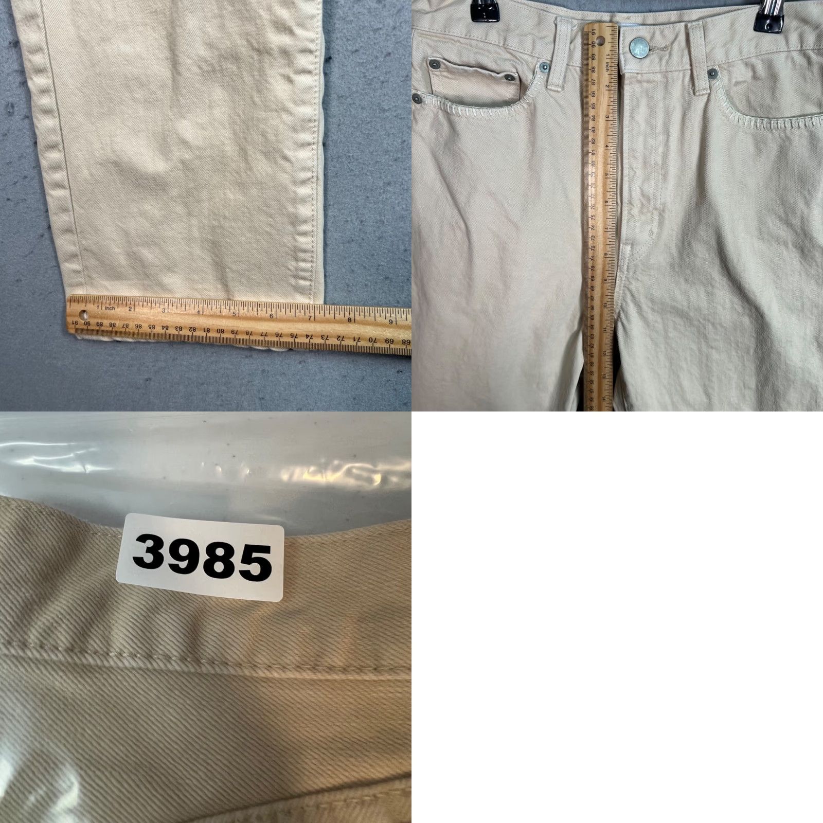 Uniqlo Jw Anderson x Uniqlo Womens Jeans Beige High-Waisted Straight-Leg 28 Denim Cotton 5-Pocket Regular Inseam 26 Vintage No Mens Womens Size 28" / US 6 / IT 42 - 8 Thumbnail