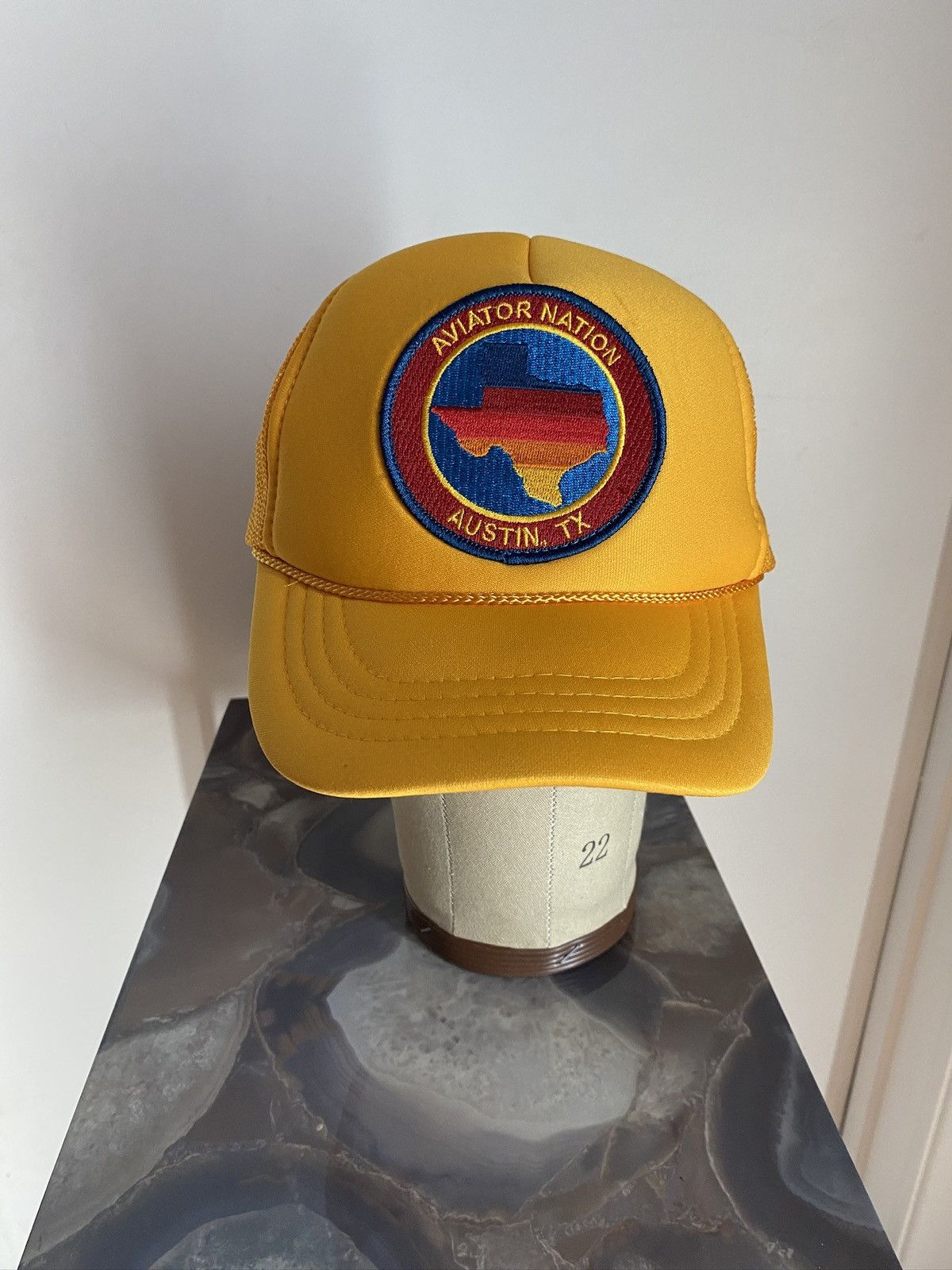 Aviator Nation Aviator Nation Austin Tx Yellow Gold Trucker Snapback Hat Size ONE SIZE - 1 Thumbnail