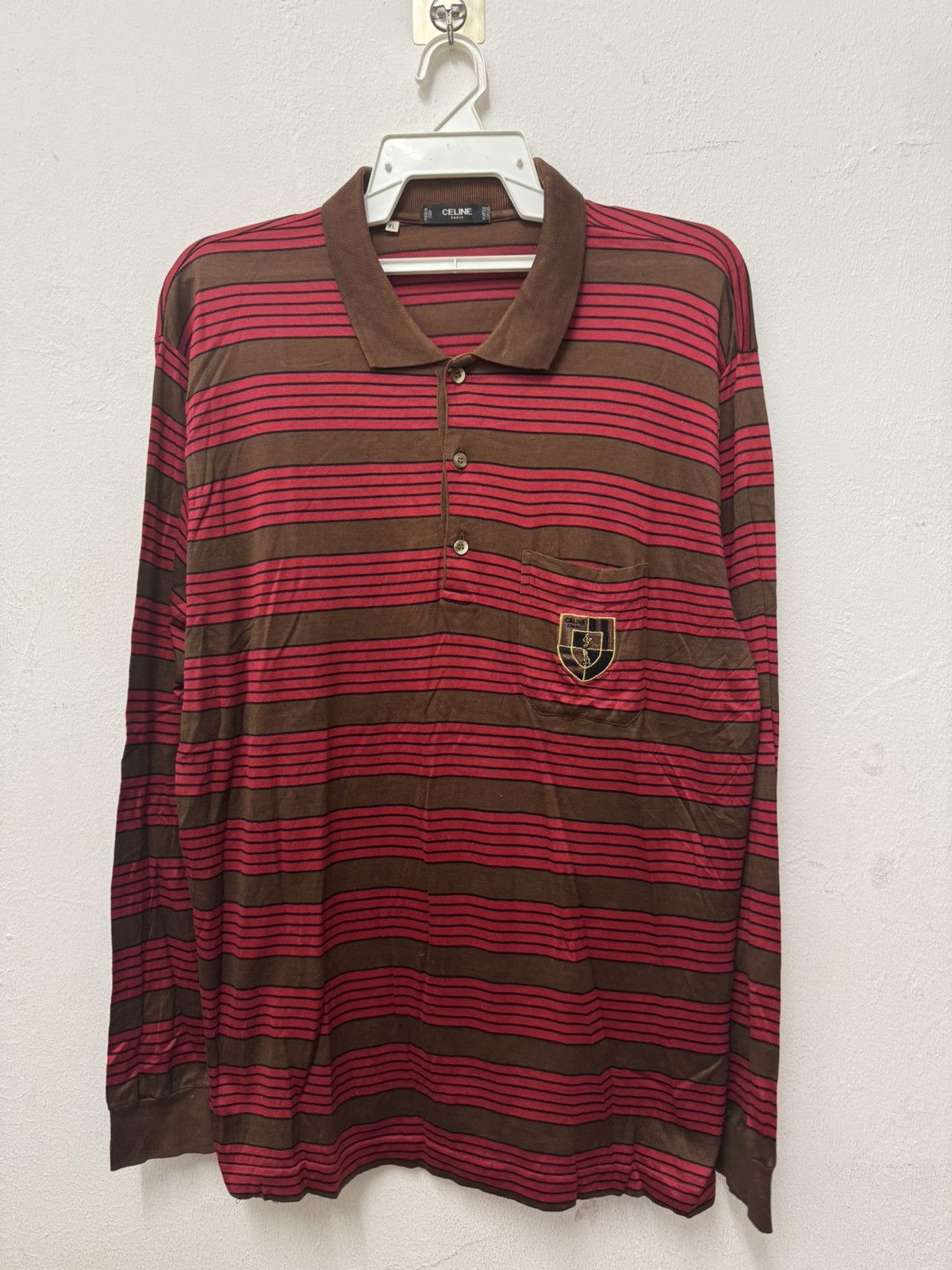 Celine Celine Polo Golf Single Pocket Line Collar Tee Size US XL / EU 56 / 4 - 1 Thumbnail