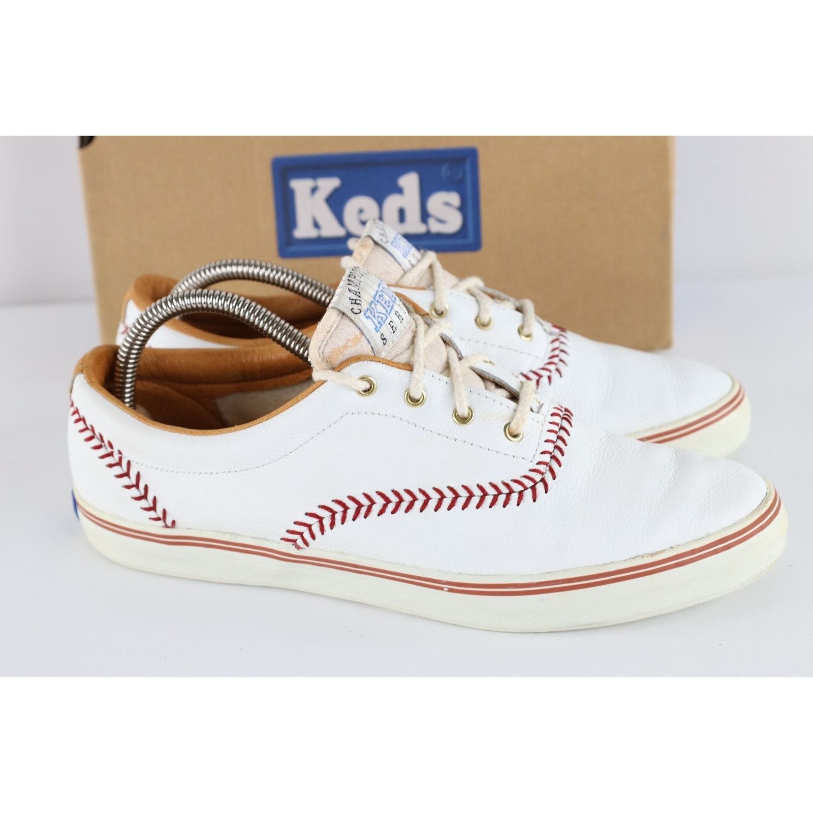 Keds Vintage 90s Keds Distressed Leather Baseball Sneakers Shoes Size US 10 / IT 40 - 5 Thumbnail
