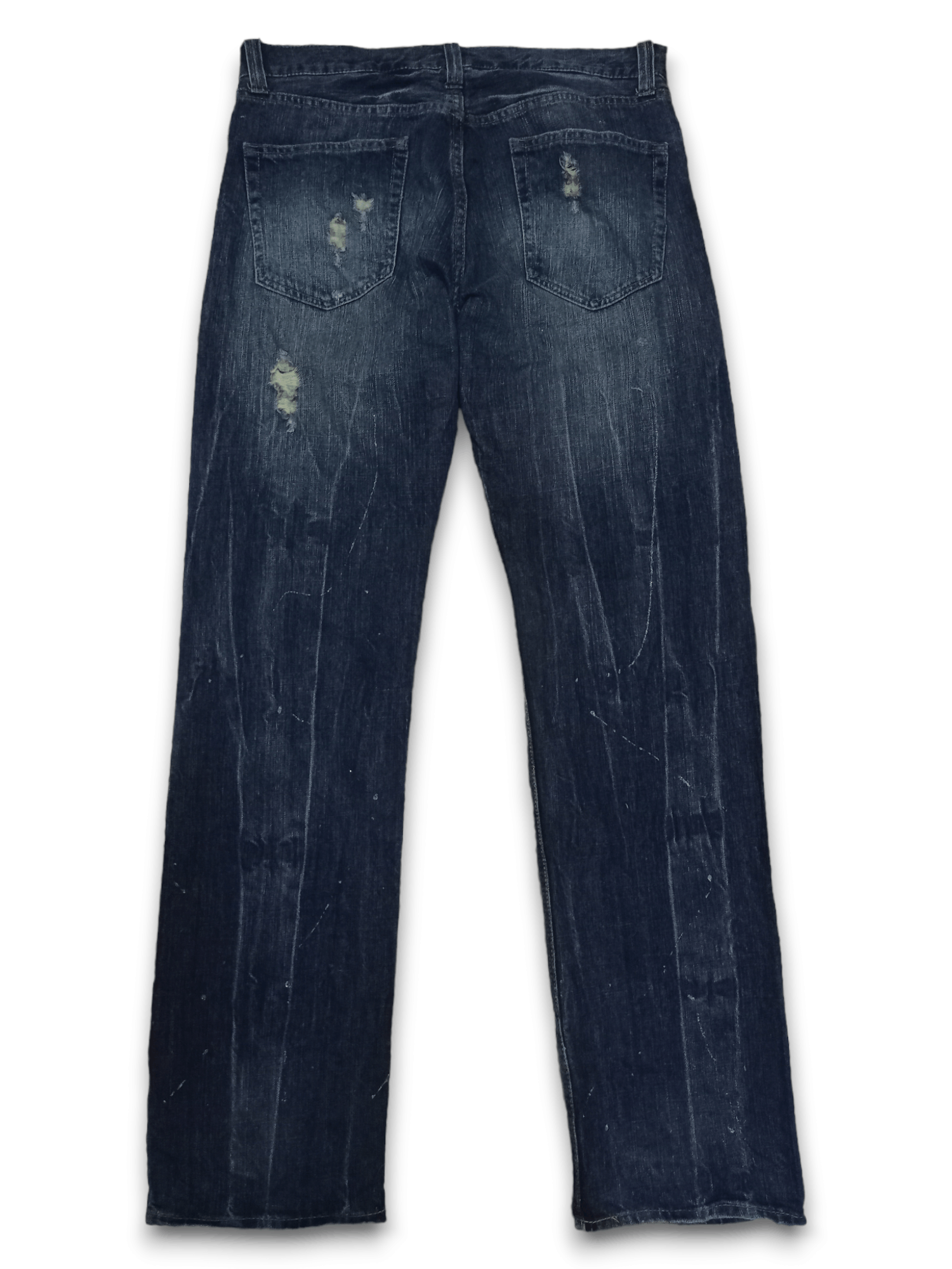 Japanese Brand Vintage Japanese Brand Indigo Wash Distressed Loose Jeans Size US 33 - 2 Thumbnail