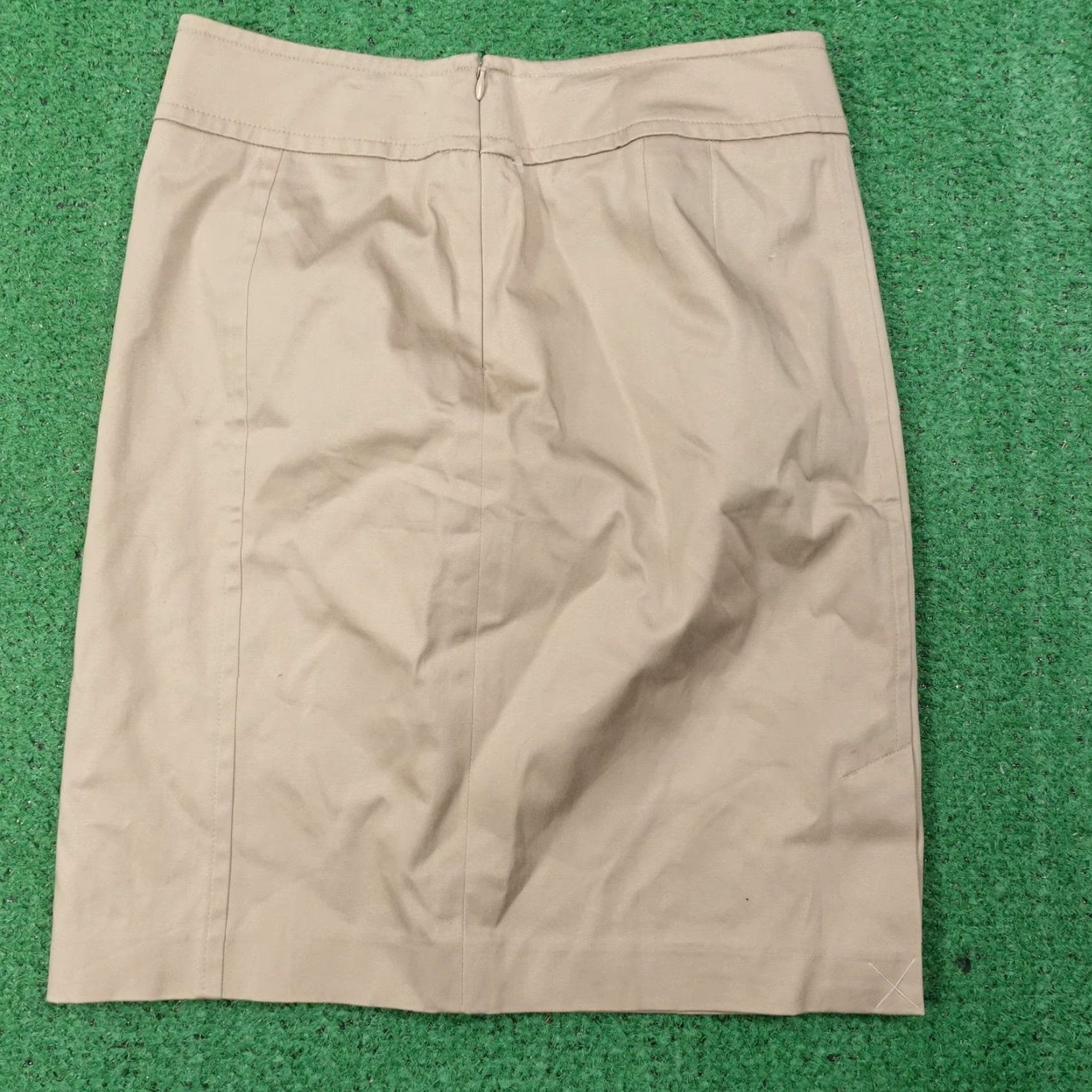 Ann Taylor Ann Taylor Skirt Womens 2P Beige Straight Pencil Lined Twill Stretch Work Size 26" / US 2 / IT 38 - 3 Thumbnail