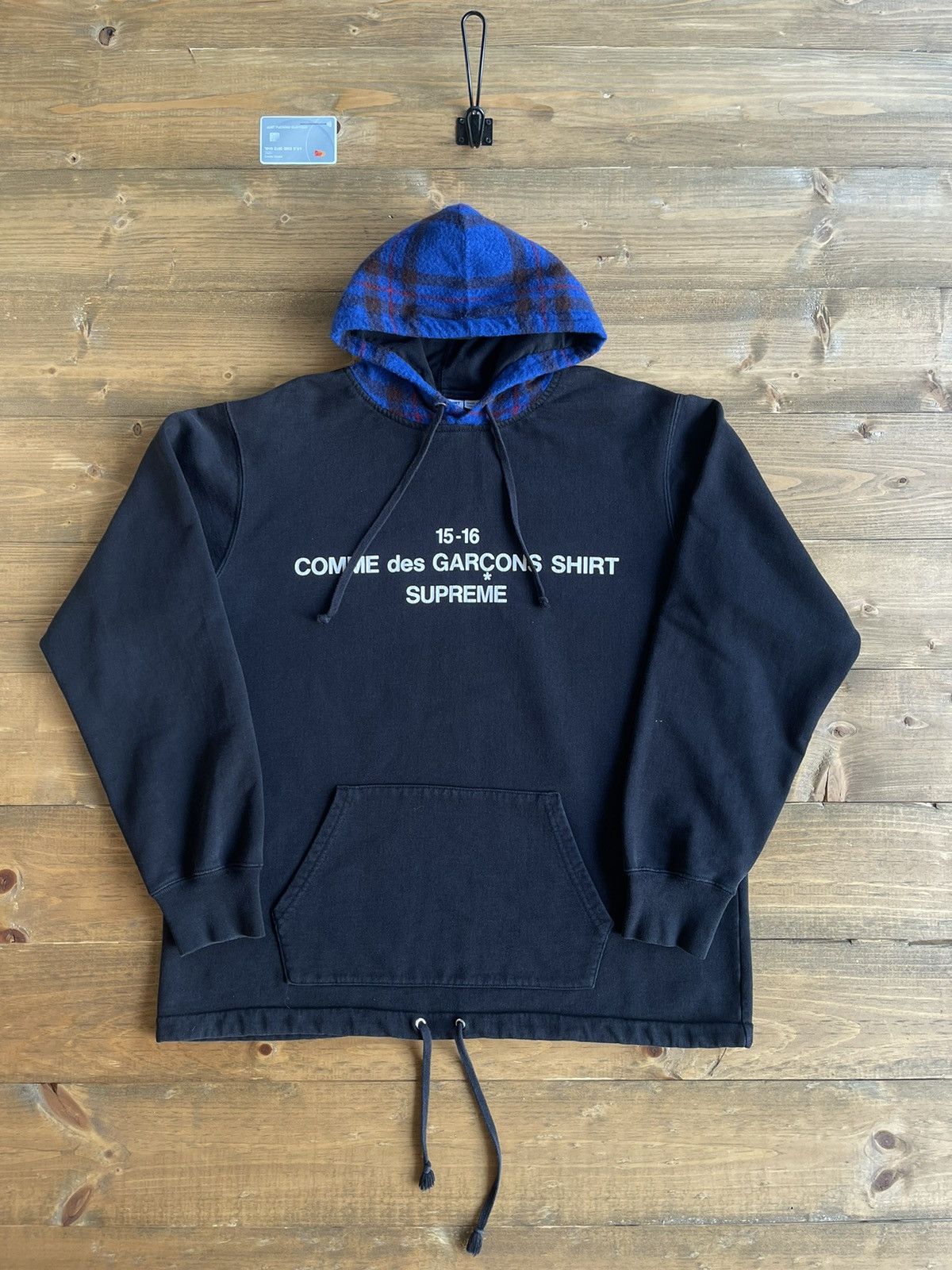 Supreme cdg plaid hoodie on sale