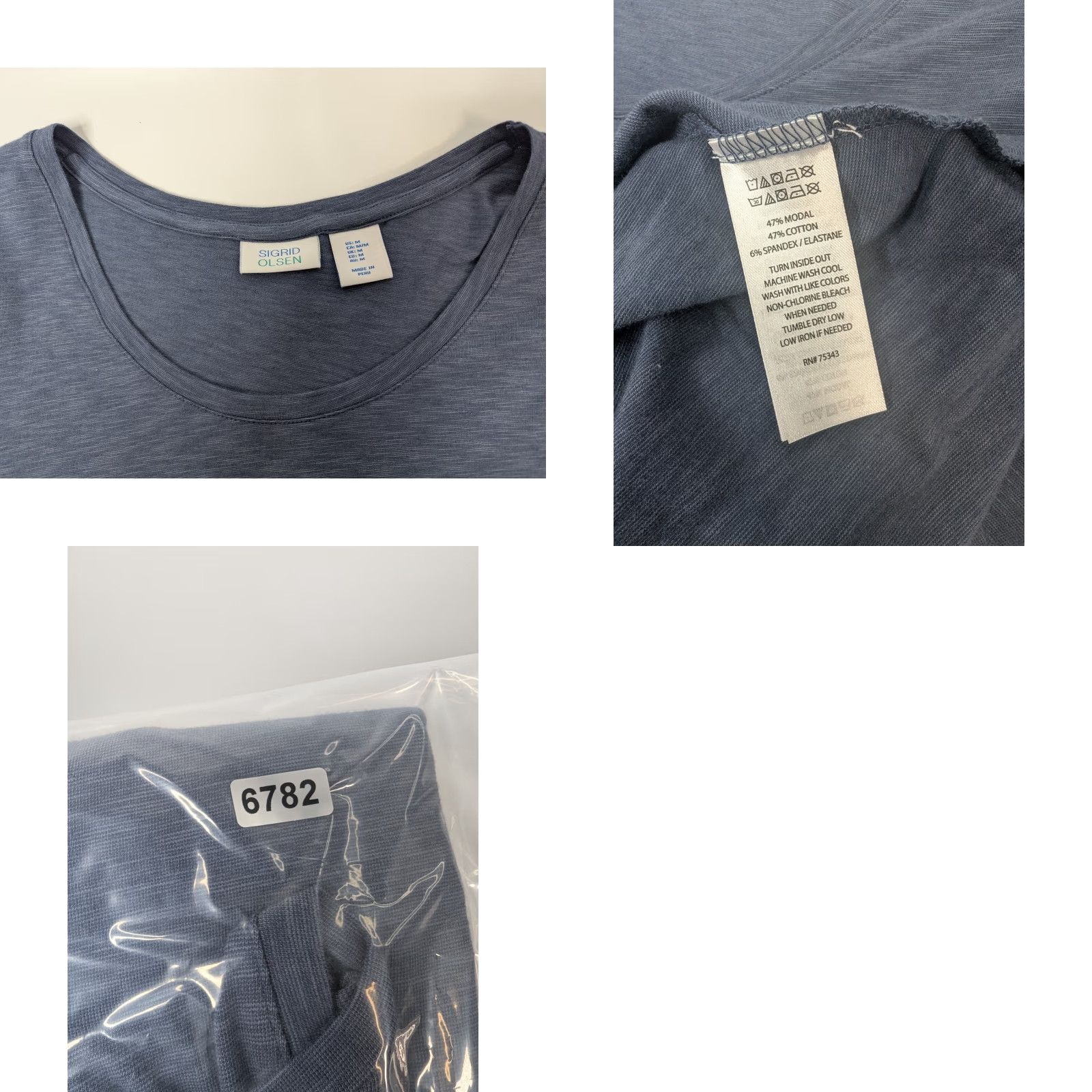 Vintage Sigrid Olsen Shirt Tee Womens Medium Blue Long Sleeve Round Neck Size M / US 6-8 / IT 42-44 - 8 Thumbnail