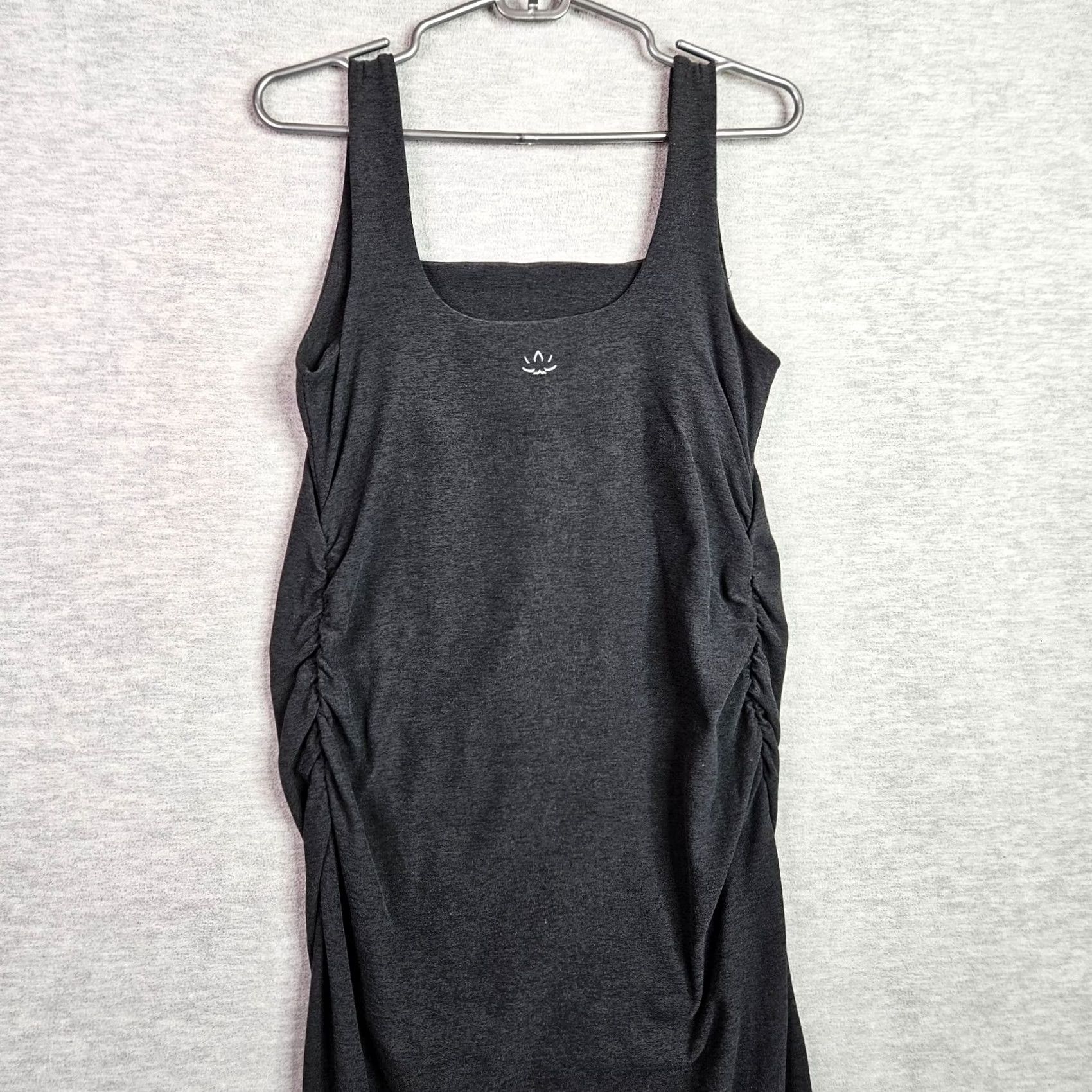 Vintage Beyond Yoga Maternity Tank Dress Gray Midi Bodycon Sleeveless Square Neck L Adult Womens - Size L / US 10 / IT 46 - 5 Thumbnail