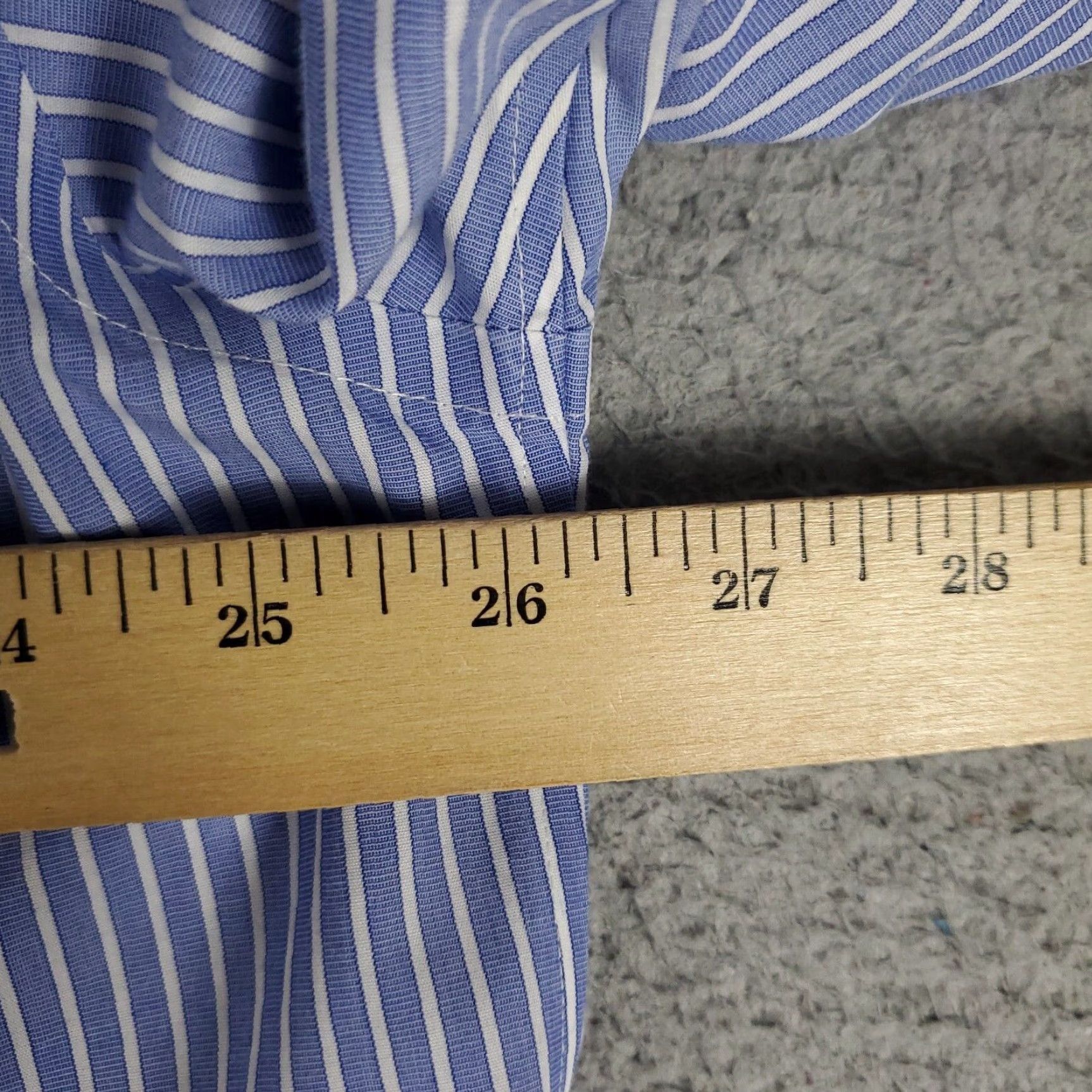Brooks Brothers Brooks Brothers Dress Shirt Mens Size 17 Blue Striped Long Sleeve Button Up Classic Modern Size 46R - 7 Thumbnail