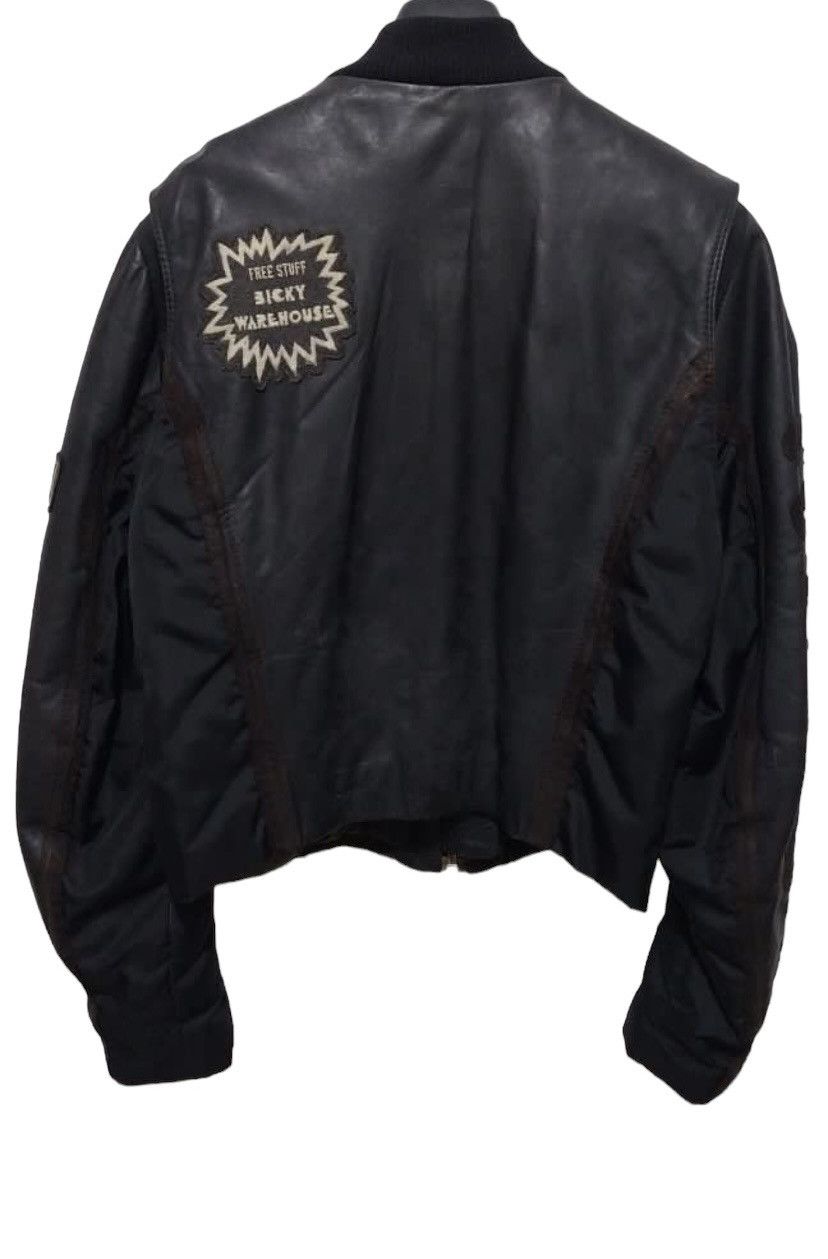 Dirk Bikkembergs Dirk Bikkembergs A/W 90-91 Satrical Patch Leather Jacket |  Grailed