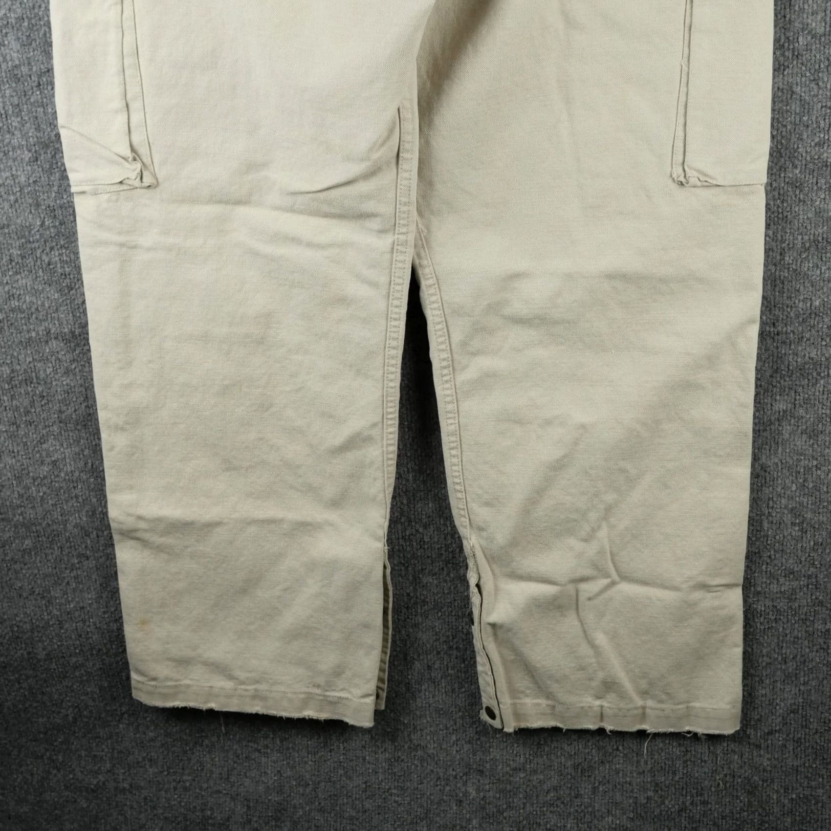 Ralph Lauren RRL Ralph Lauren Pants Mens 36x32 Beige Cargo Canvas Linen Utility Baggy Relaxed Straight Front Button Fly Pockets Cargo Pocket WW2 Inspired Size US 36 / EU 52 - 7 Thumbnail