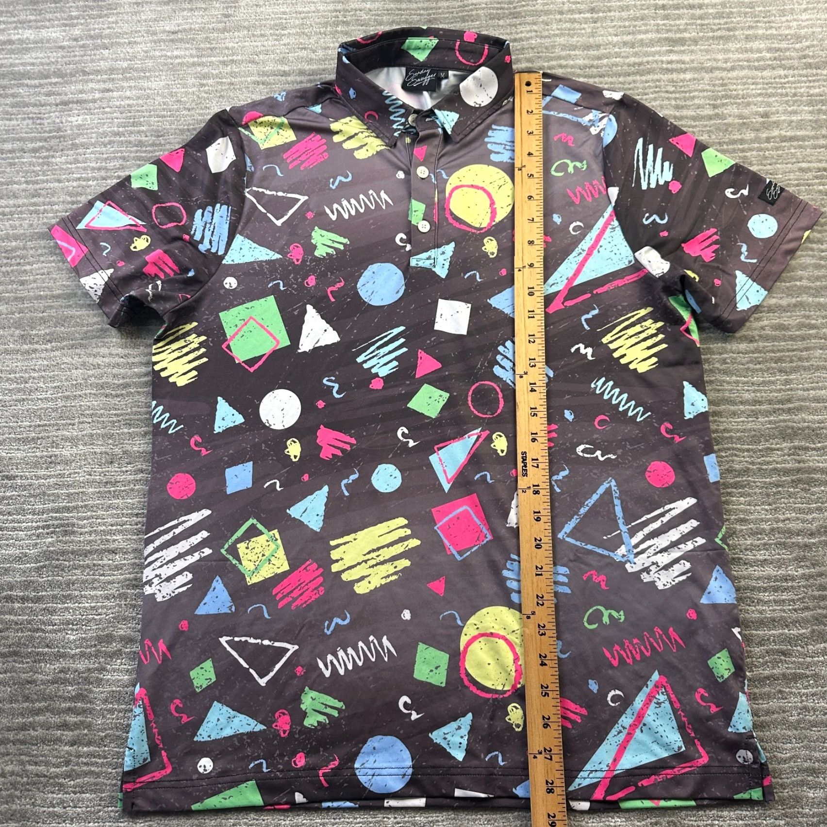 Vintage Sunday Swagger Polo Shirt Mens M All Over Print Floral Short Sleeve Collared Pullover Golf Size US M / EU 48-50 / 2 - 8 Thumbnail