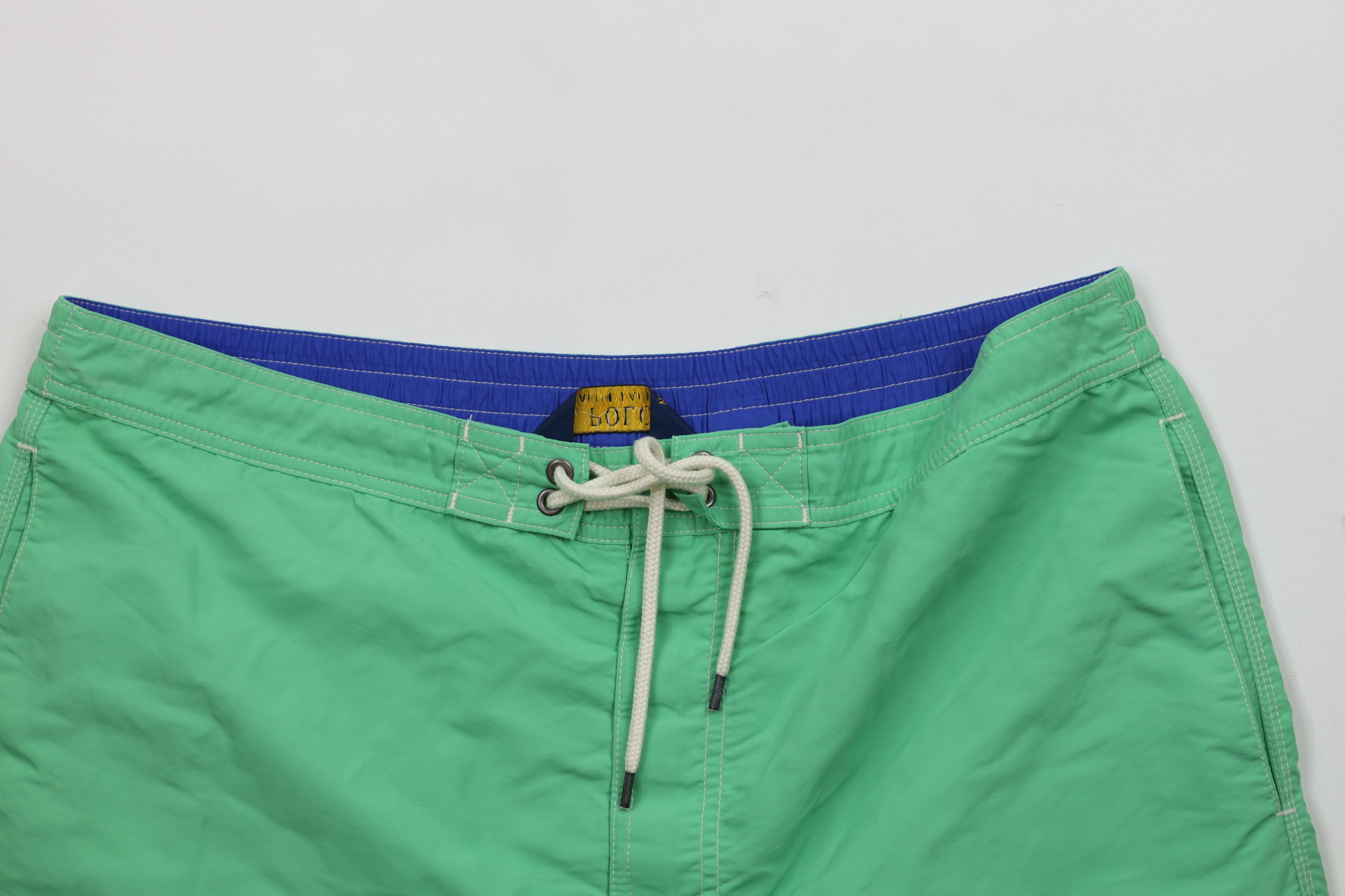 Ralph Lauren × Vintage Vintage Y2K Ralph Lauren Lined Swim Trunks Shorts Lime Green Size US 36 / EU 52 - 2 Thumbnail
