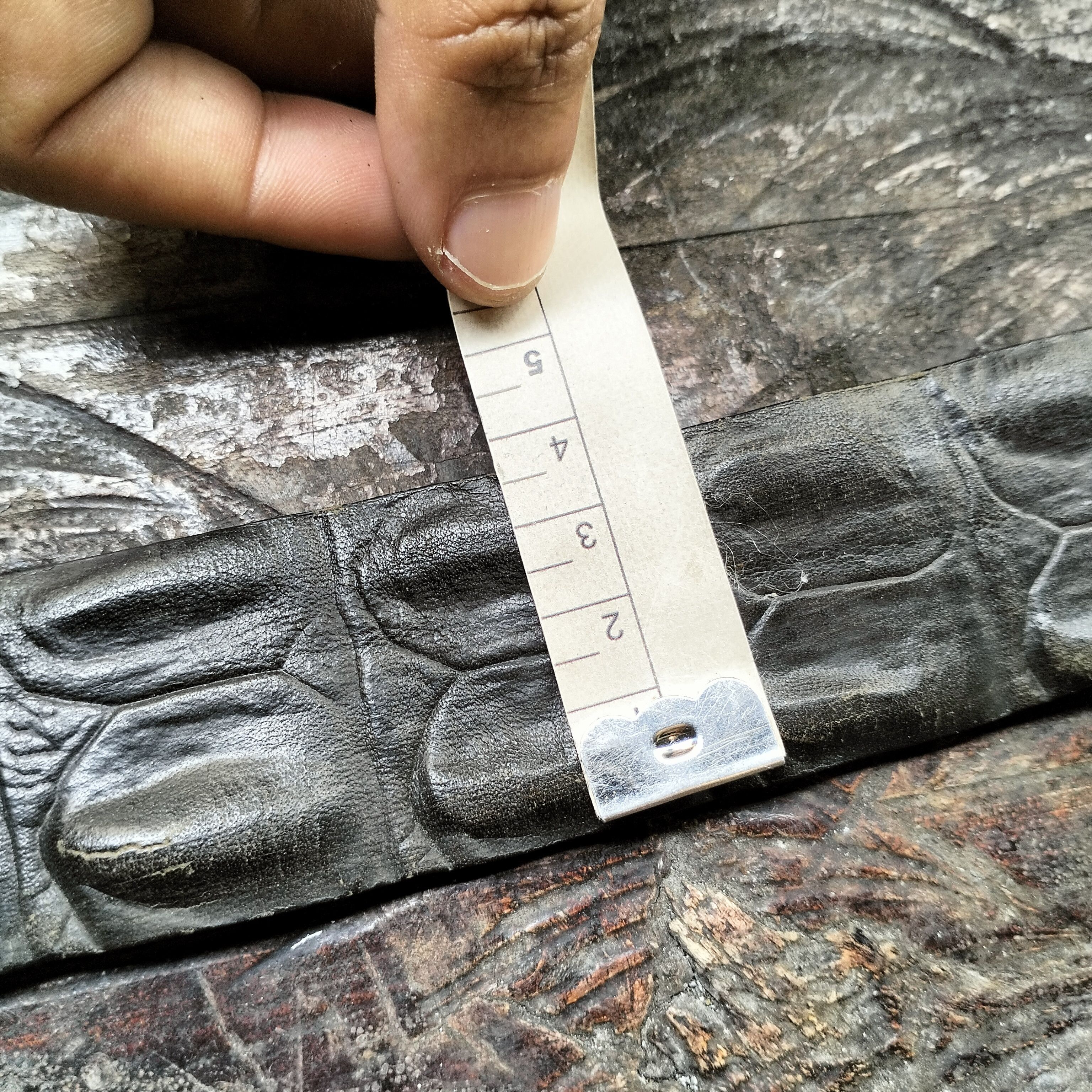 Vintage BLACK CROCODILE SKIN BELT Size ONE SIZE - 2 Thumbnail