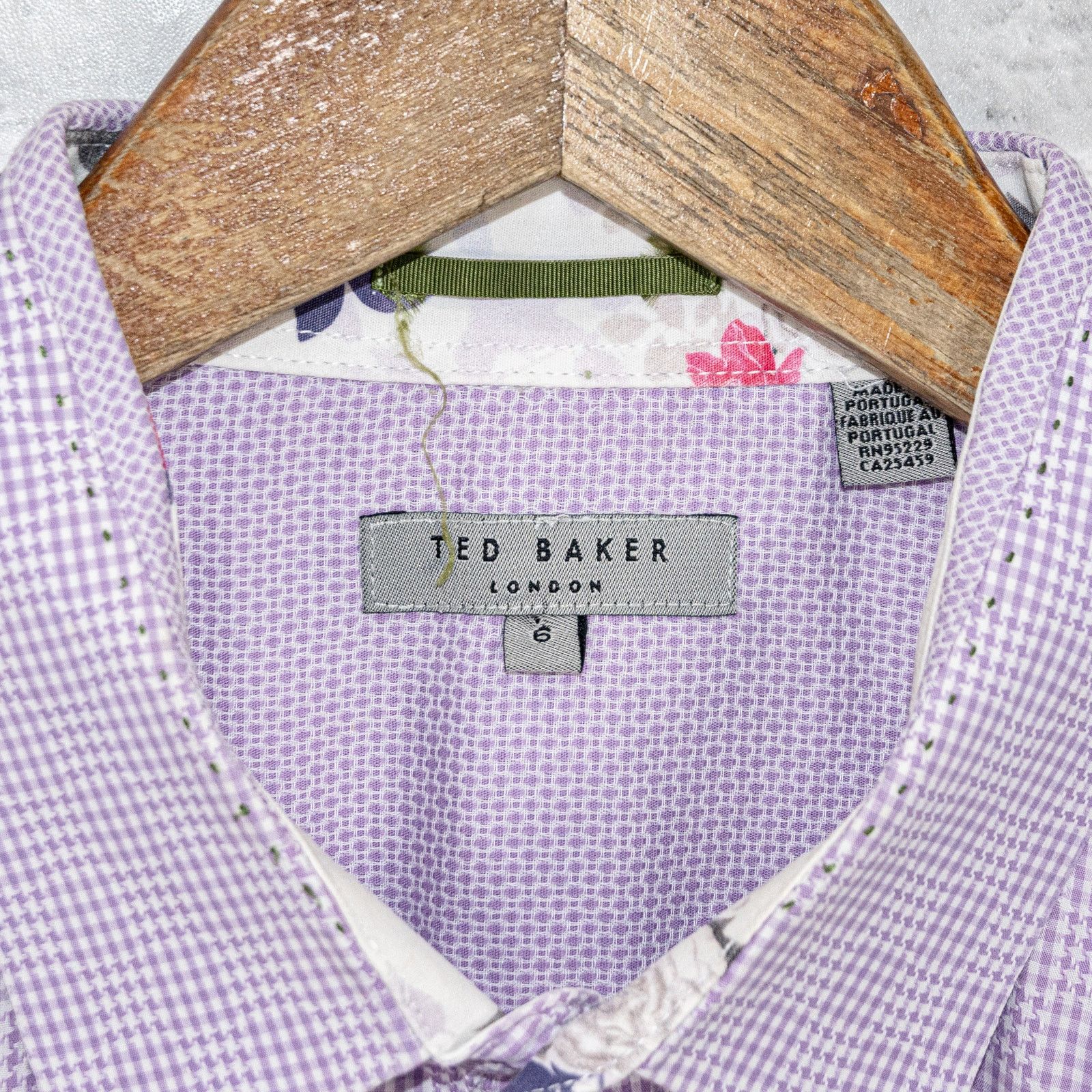Ted Baker TED BAKER London Button up Shirt Light Purple mini Check Size US XL / EU 56 / 4 - 2 Thumbnail
