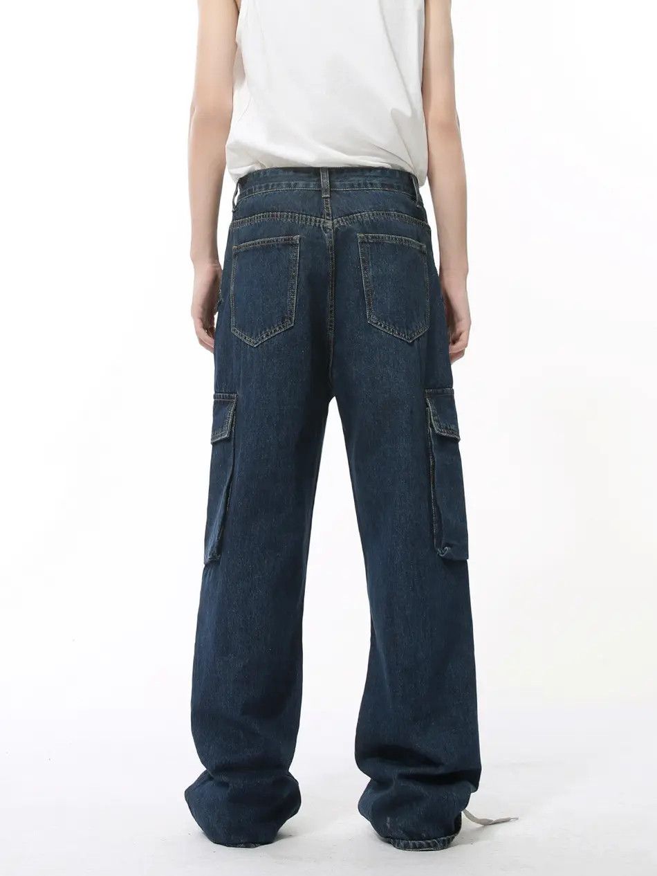 Japanese Brand Retro loose straight leg high street pocket jeans Size US 32 / EU 48 - 6 Thumbnail