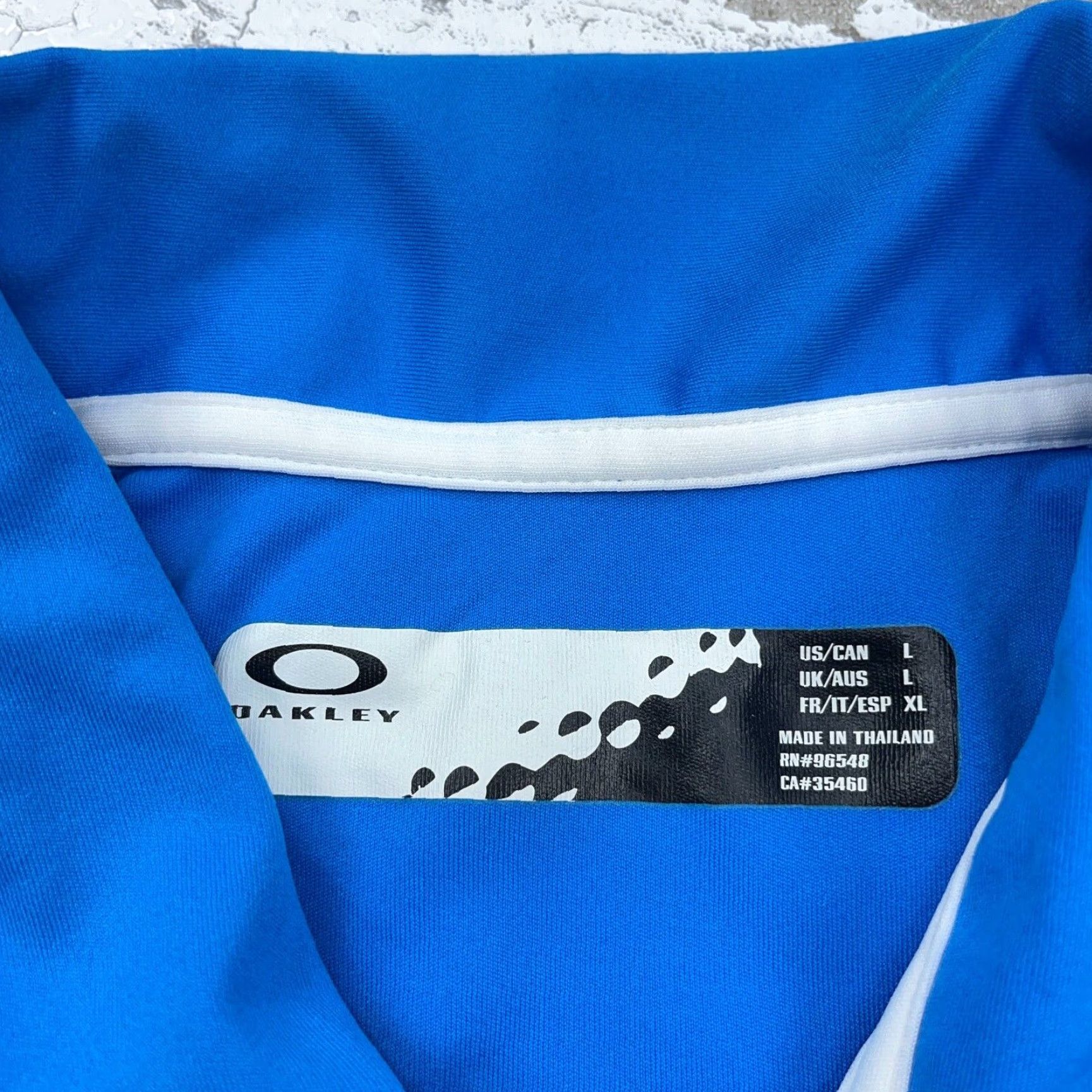 Oakley Oakley Polo Shirt Men Large Blue White Golf Performance Active Wicking Poly Size US L / EU 52-54 / 3 - 6 Thumbnail