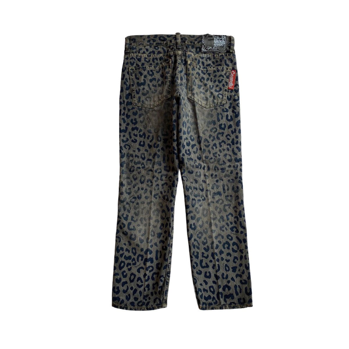 Hysteric Glamour × Japanese Brand Co&Lu Leopard Print Washed Denim Pants Size US 28 / EU 44 - 2 Thumbnail