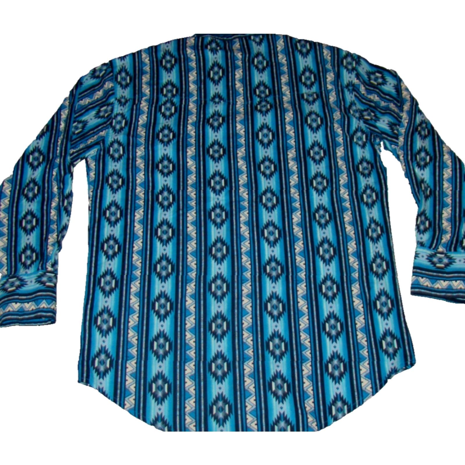 Wrangler Wrangler Shirt Mens Aztec Pearl Snap Western Long Sleeve M Blue Pockets Size US M / EU 48-50 / 2 - 7 Thumbnail