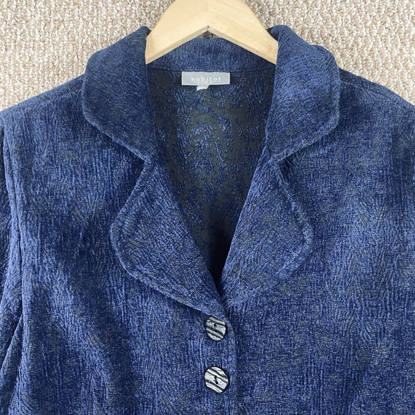 Habitat Habitat Jacket Women S Short Jacquard Textured Blue Size S / US 4 / IT 40 - 2 Thumbnail