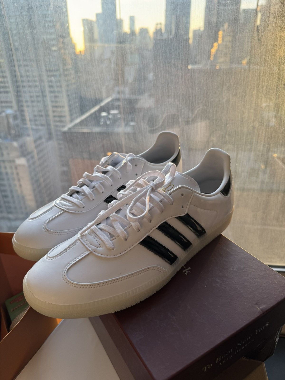 Adidas Patent Sambas Size US 13 / EU 46 - 1 Thumbnail