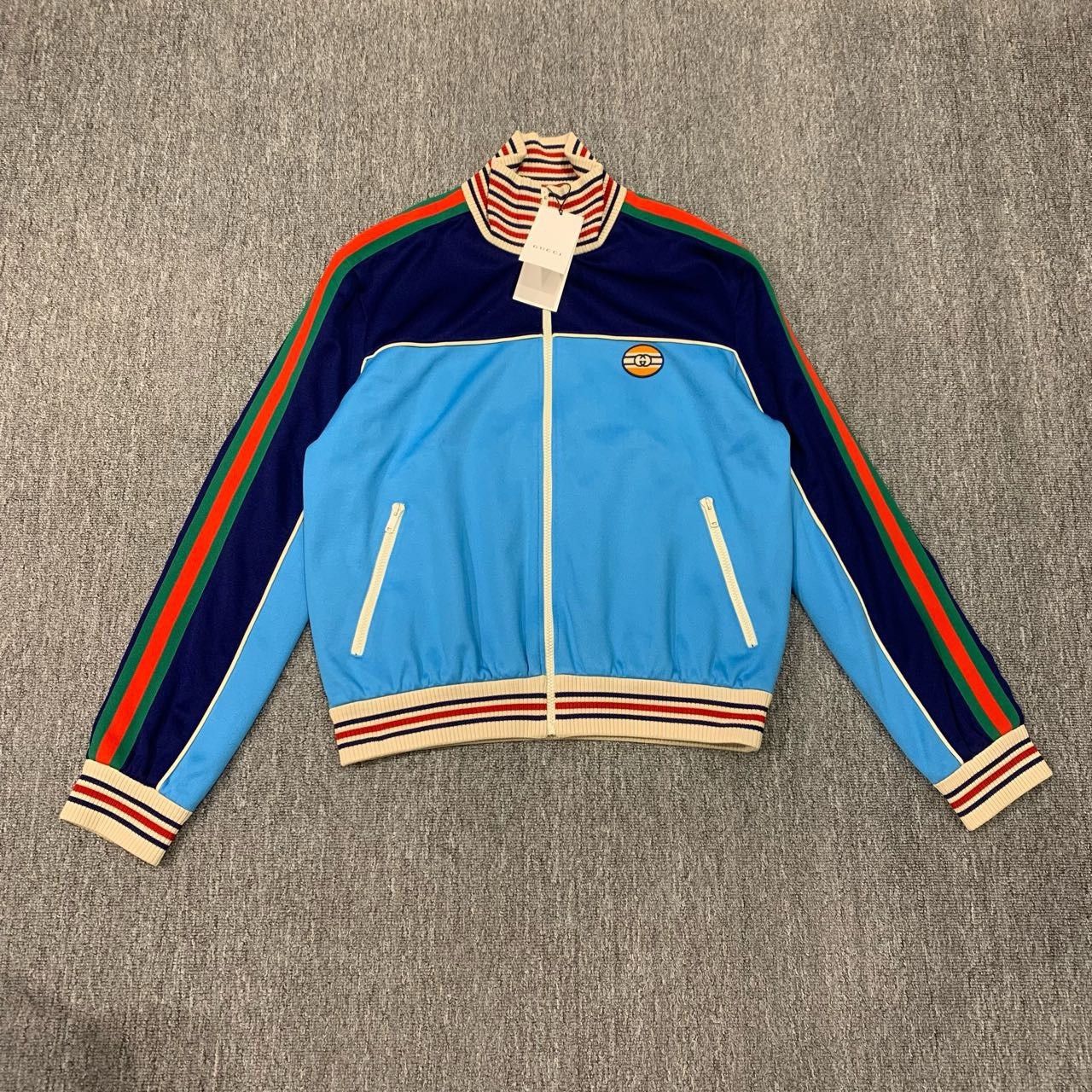 Gucci Gucci blue side striped logo jacket 2501-Nextarrow Size US L / EU 52-54 / 3 - 1 Thumbnail