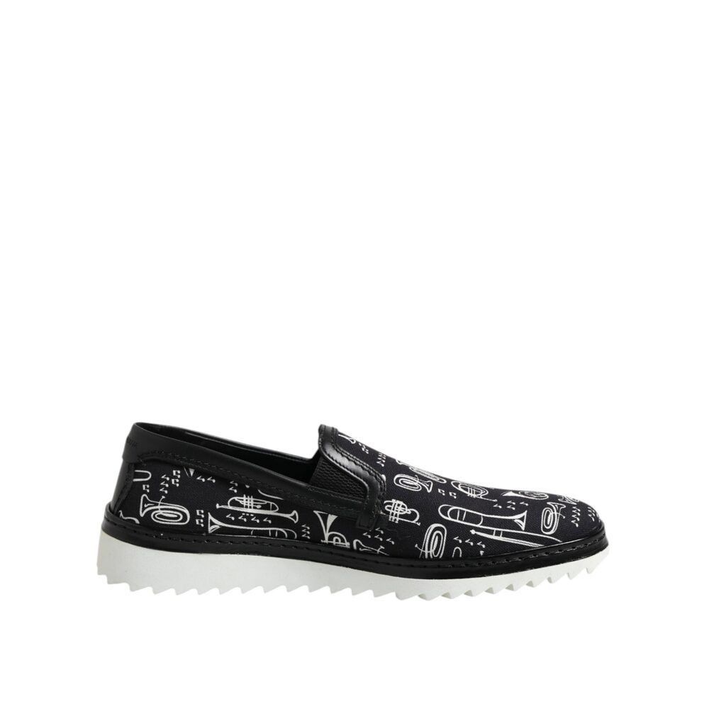 Dolce & Gabbana Dolce & Gabbana Black Slip On Printed Men Loafers Shoes Size US 9.5 / EU 42-43 - 7 Thumbnail
