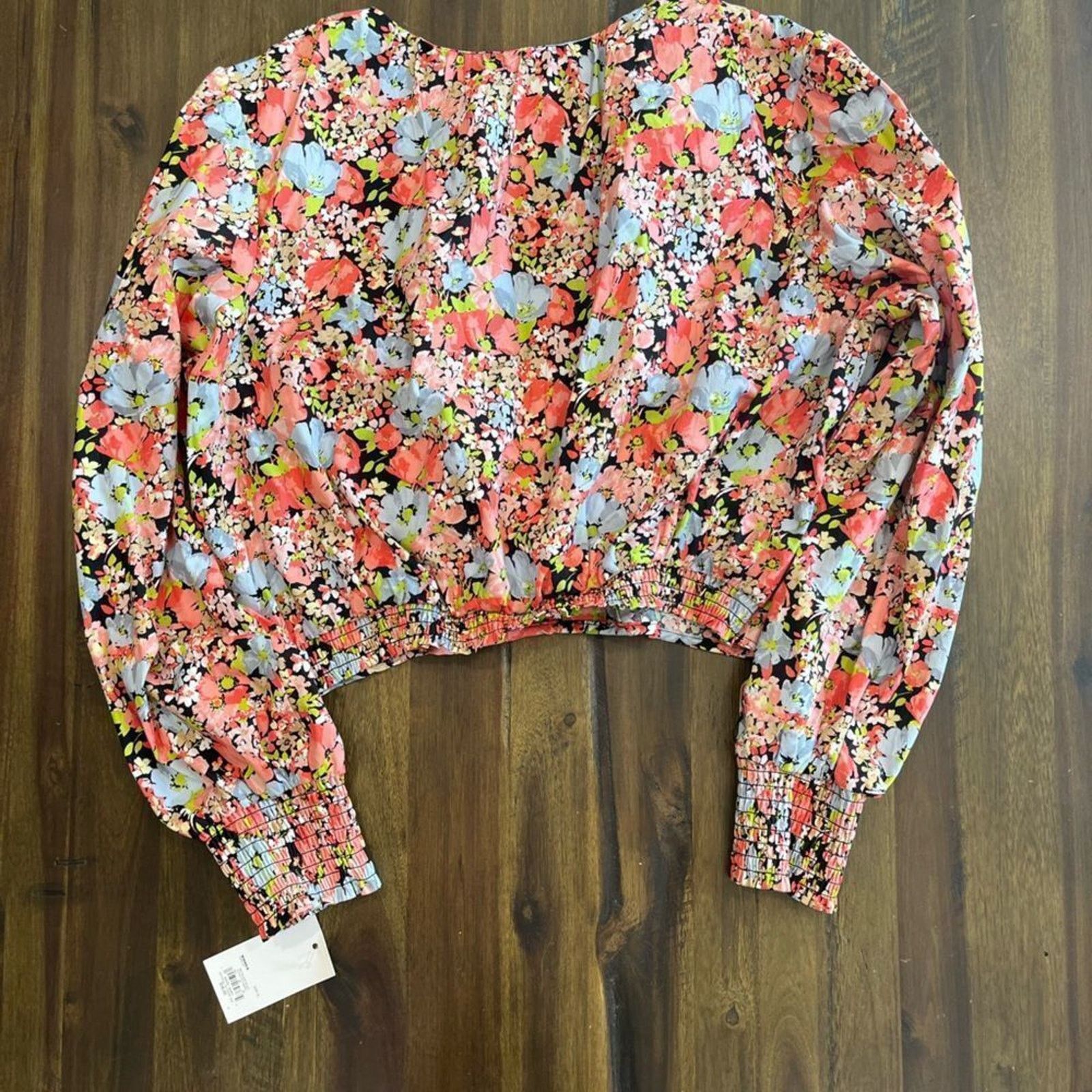 Vintage SO Floral Cutout O-Ring Crop Top Balloon Sleeves Size XL Size XL / US 12-14 / IT 48-50 - 6 Thumbnail